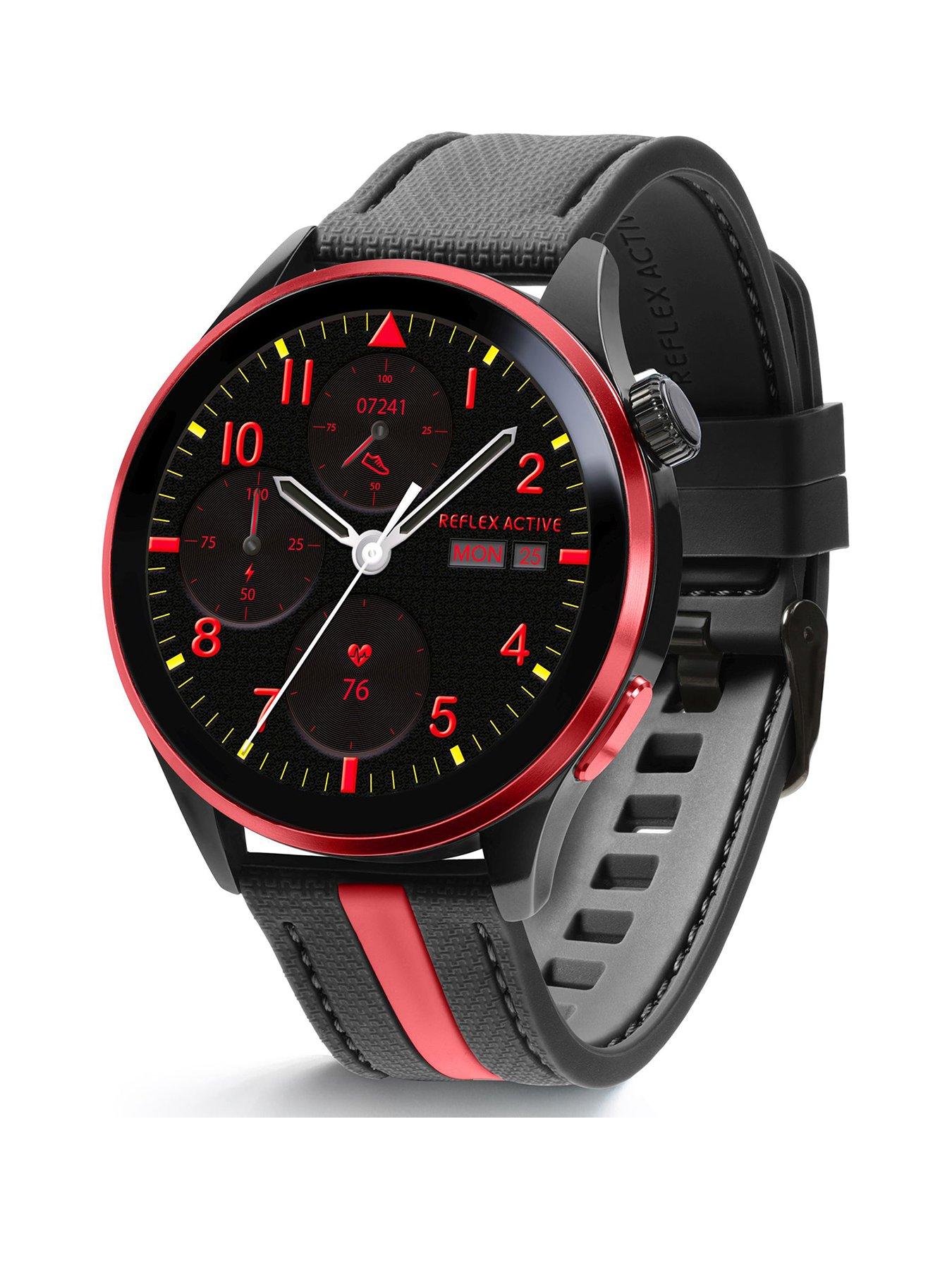 Image of Reflex Active Series 54 AMOLED GPS Black and Red Smart Calling Watch