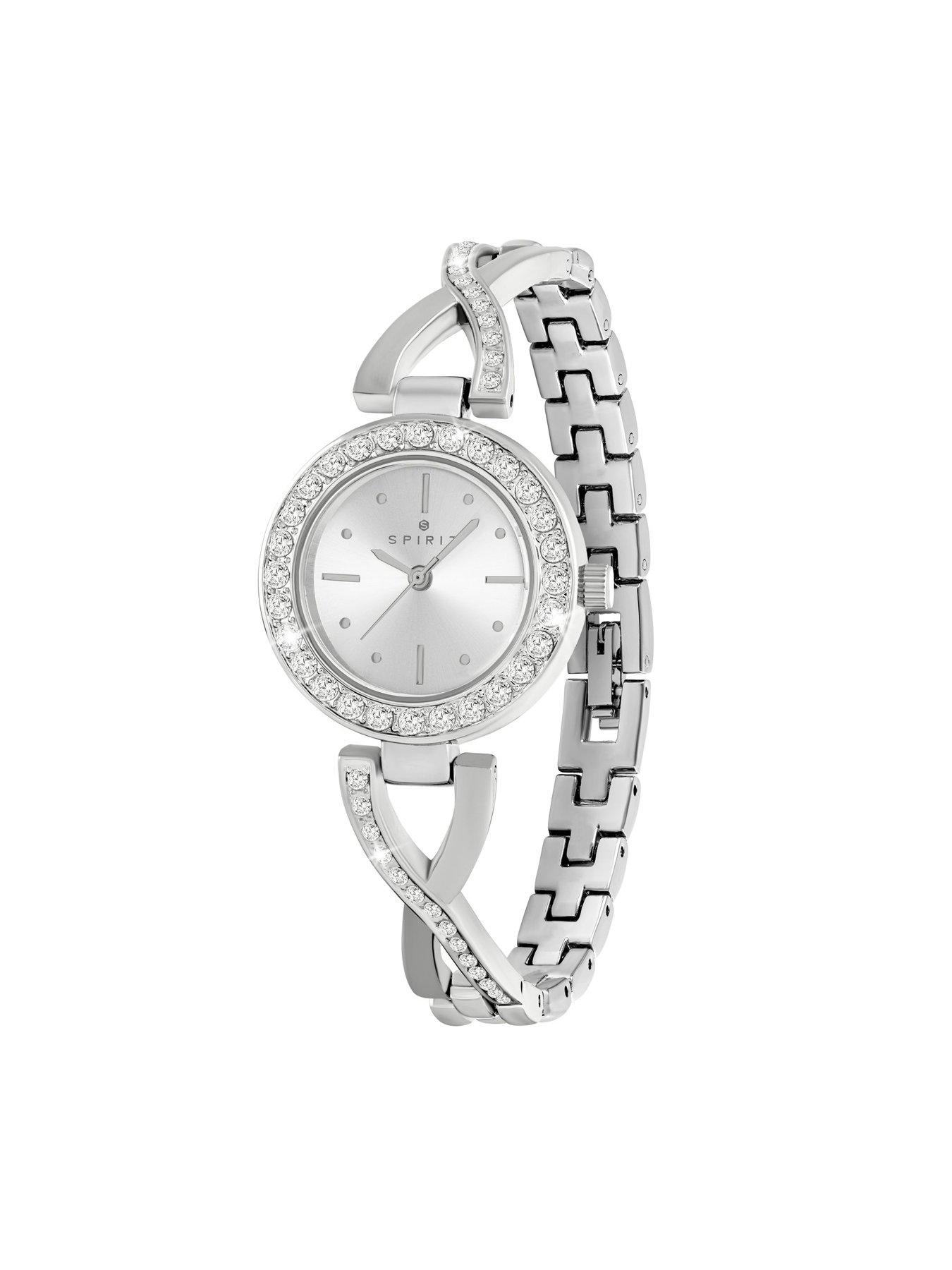 Image 2 of 4 of Spirit Spirit Ladies Silver Stone Set Crossover Bracelet Watch