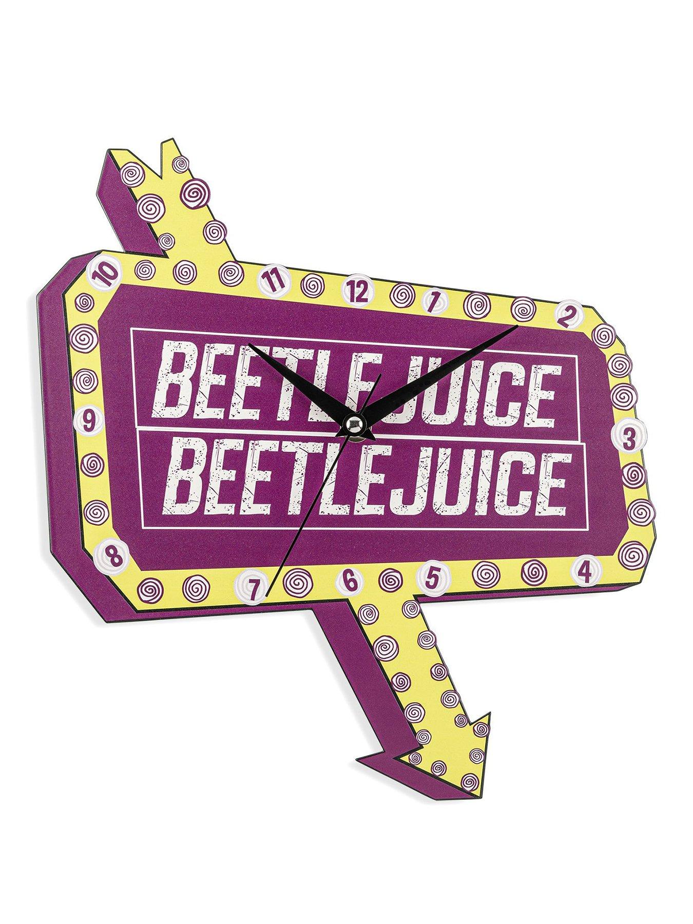 Beetlejuice Beetlejuice Red and Yellow Sign Shaped Wall Clock BJC3000