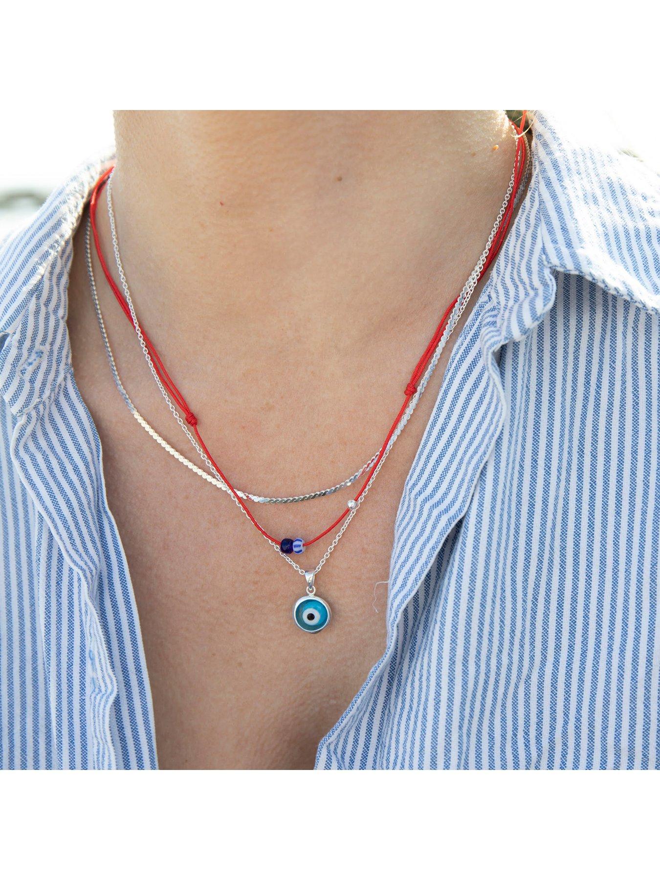 Image 2 of 5 of Seol + Gold Sterling Silver Evil Eye Glass Necklace