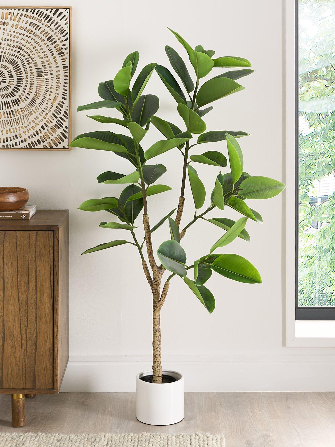 Image of Very Home Real Touch Faux Rubber Tree in Plastic Pot