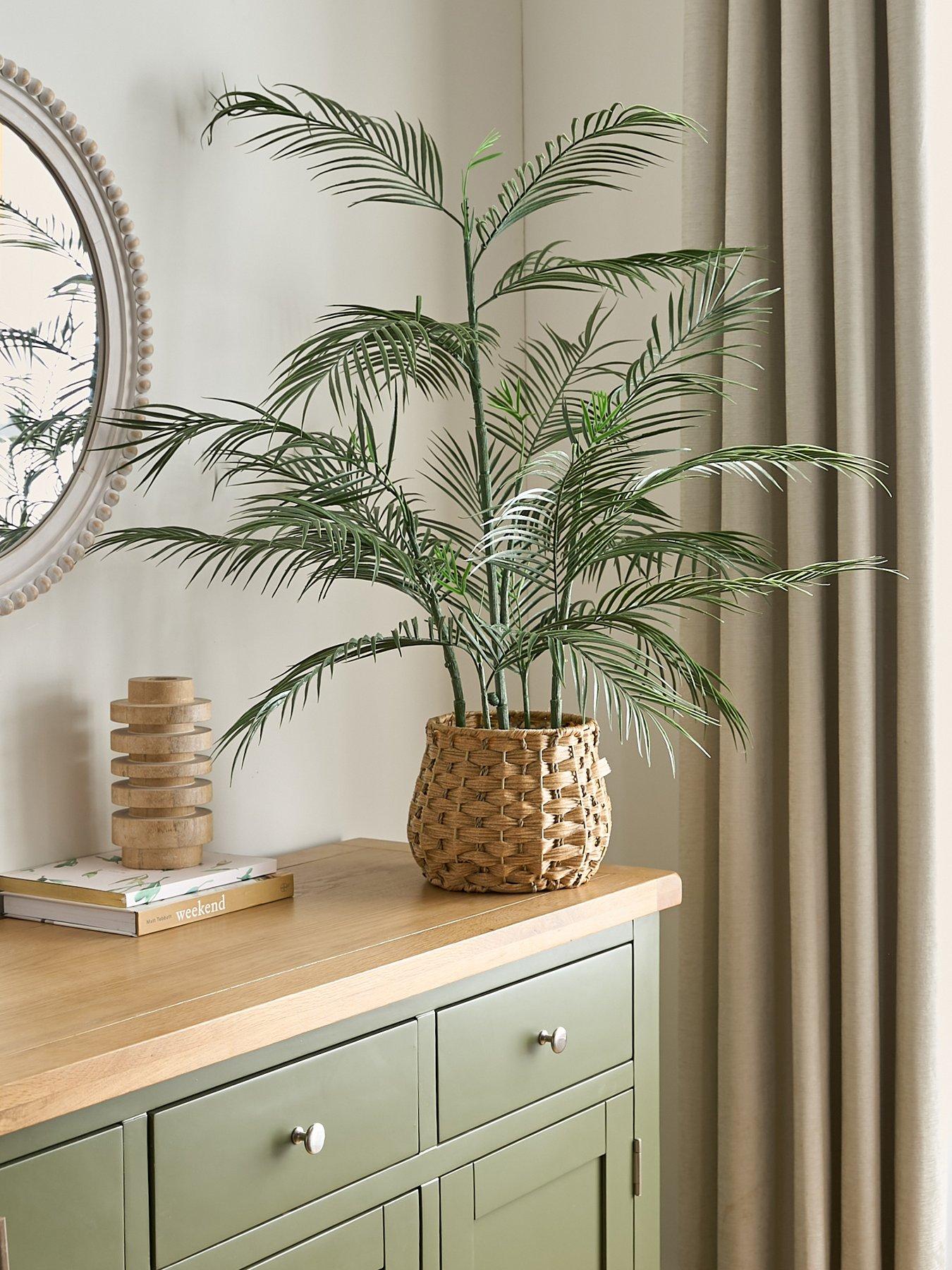 Image of Very Home Faux Palm Plant in Woven Basket