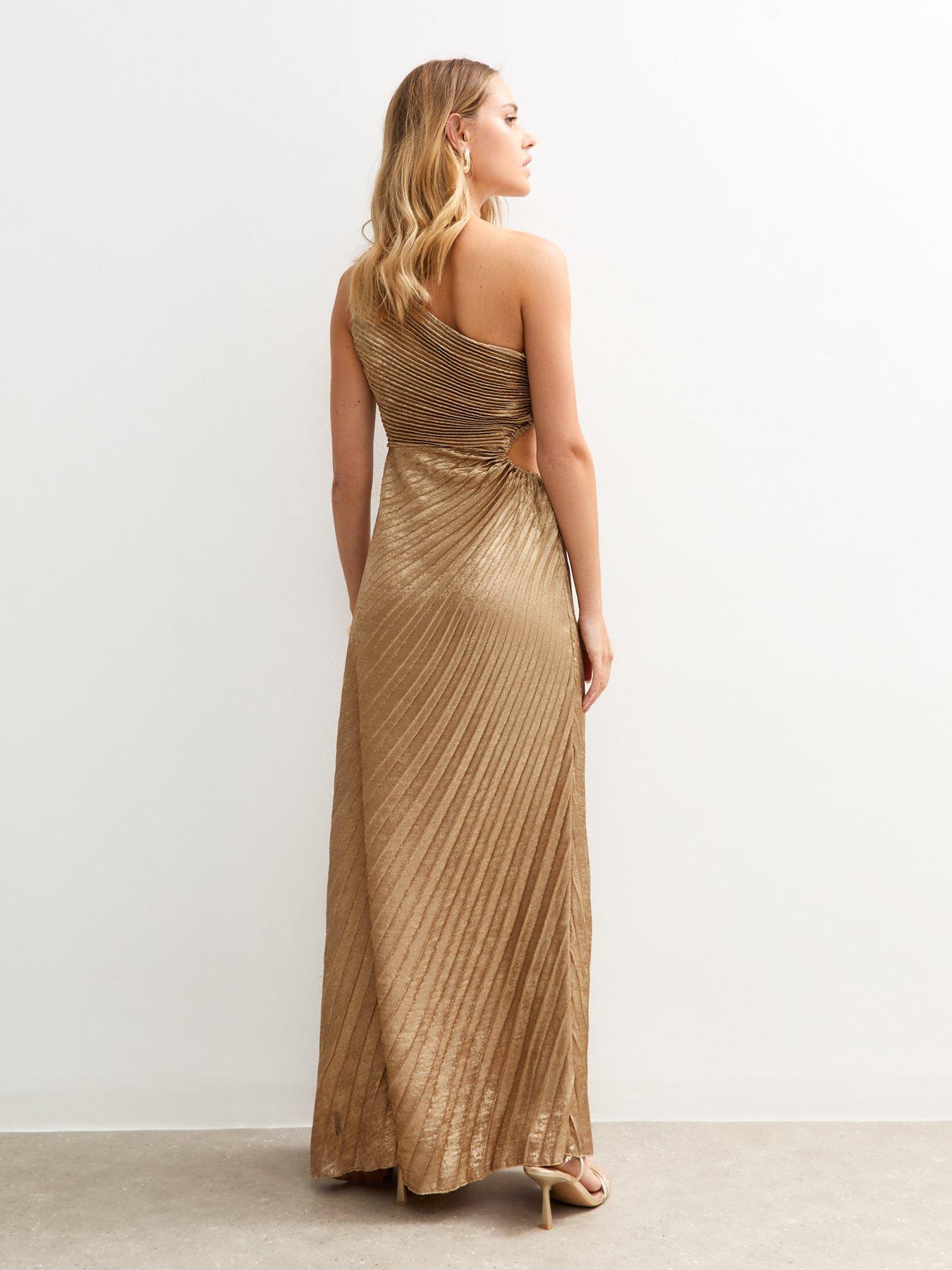 new look gold satin dress Lidee Gala Gown in Marigold – Coco & Lola
