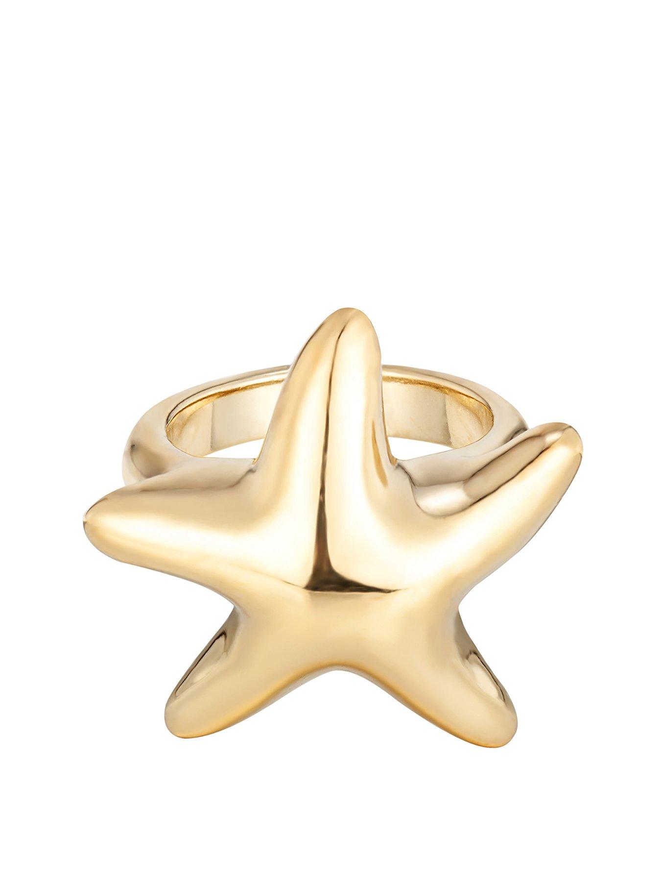 Seol + Gold 18ct Gold Plated Chunky Starfish Ring