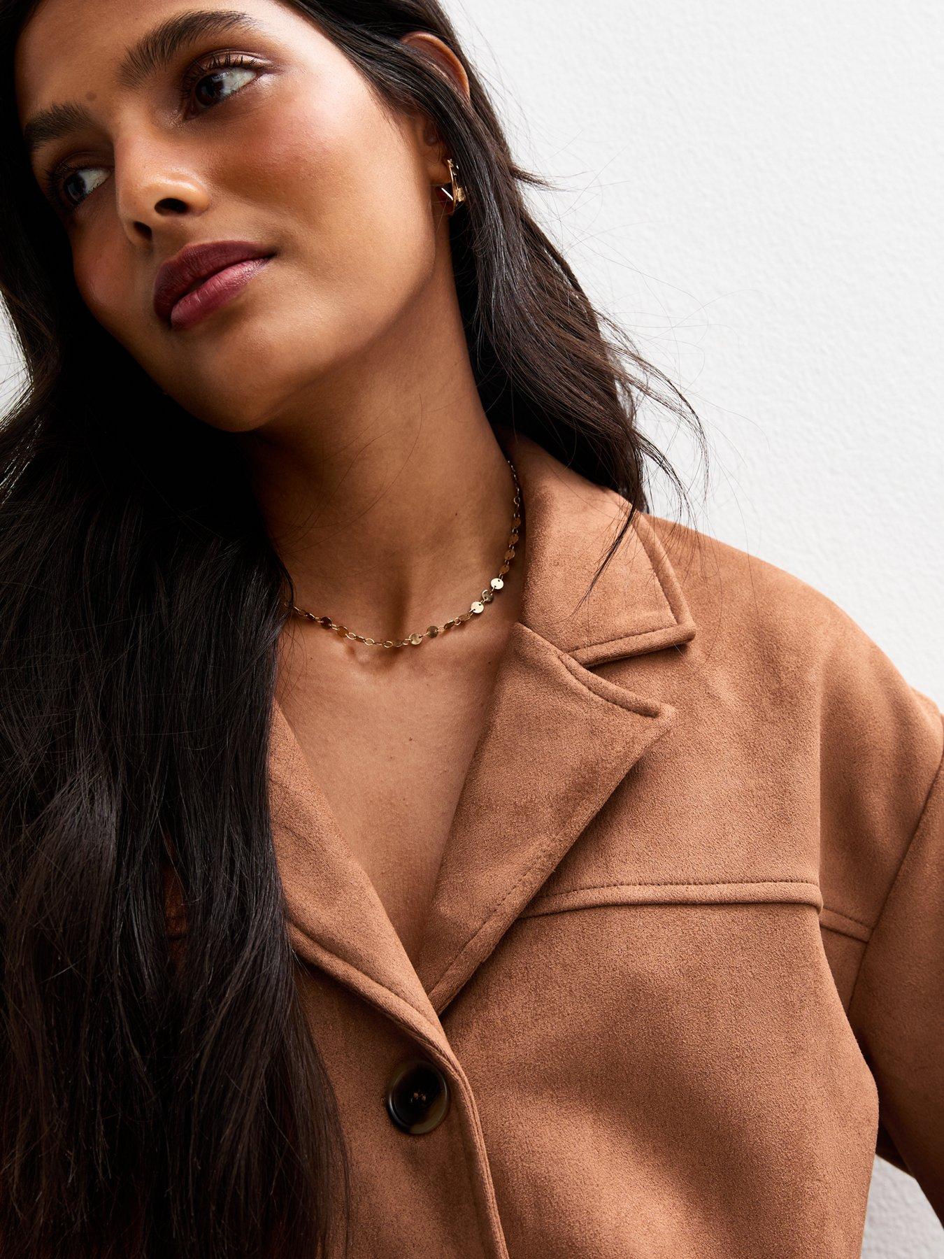 new-look-tan-faux-suede-button-up-jacket-brownoutfit