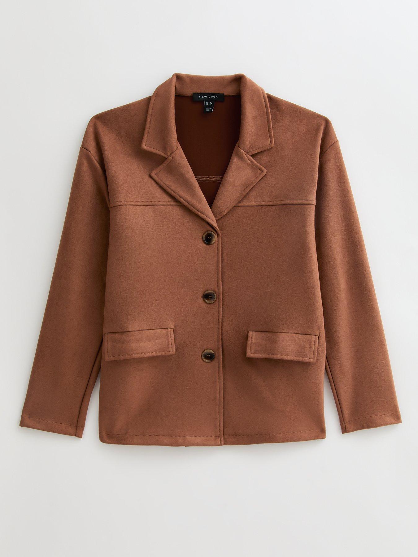 new-look-tan-faux-suede-button-up-jacket-browndetail