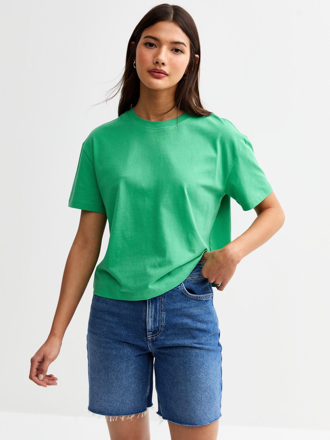 Image of New Look Bright Green Boxy Fit T-shirt