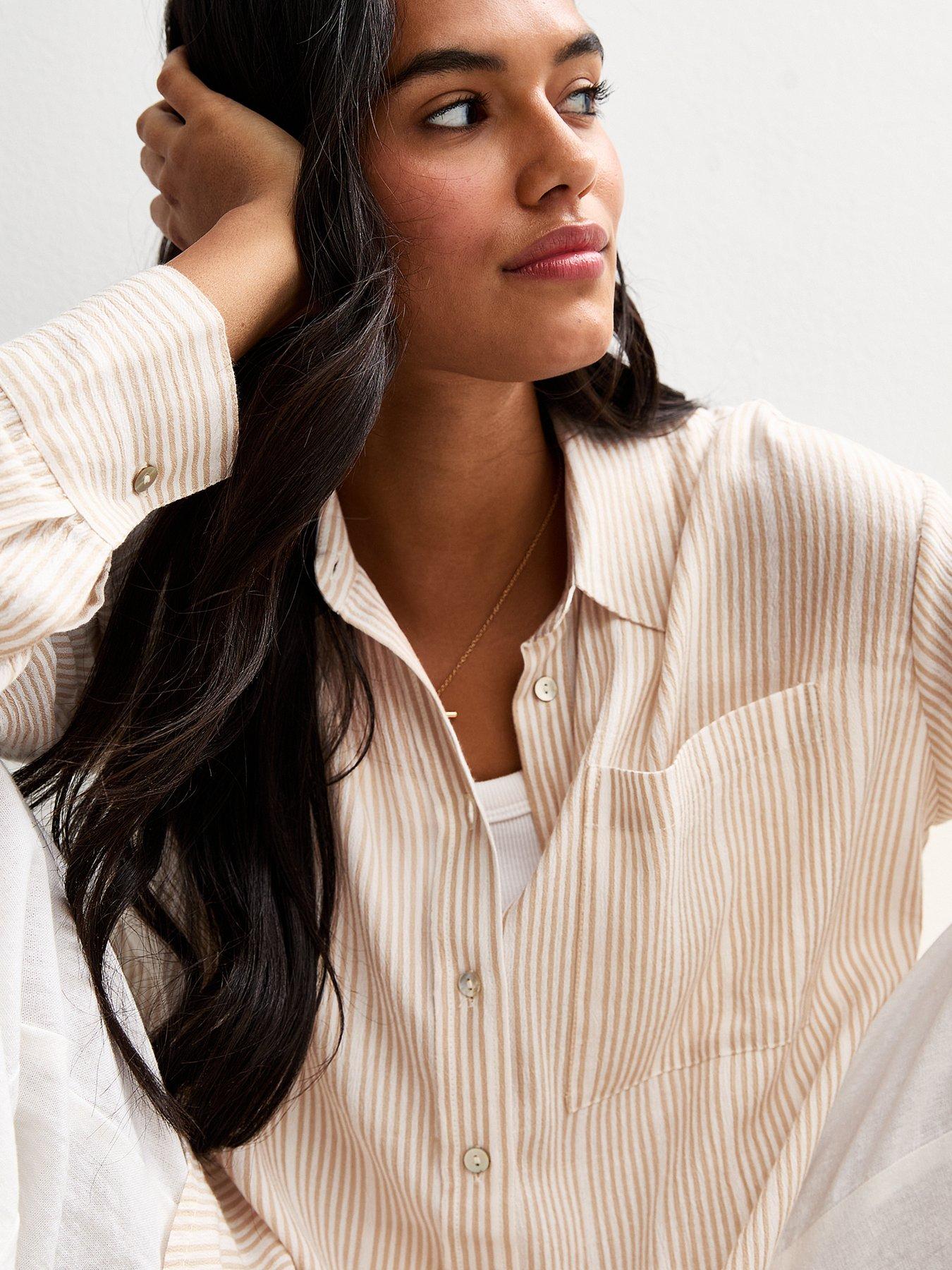 new-look-pattern-striped-long-sleeve-top-brownoutfit