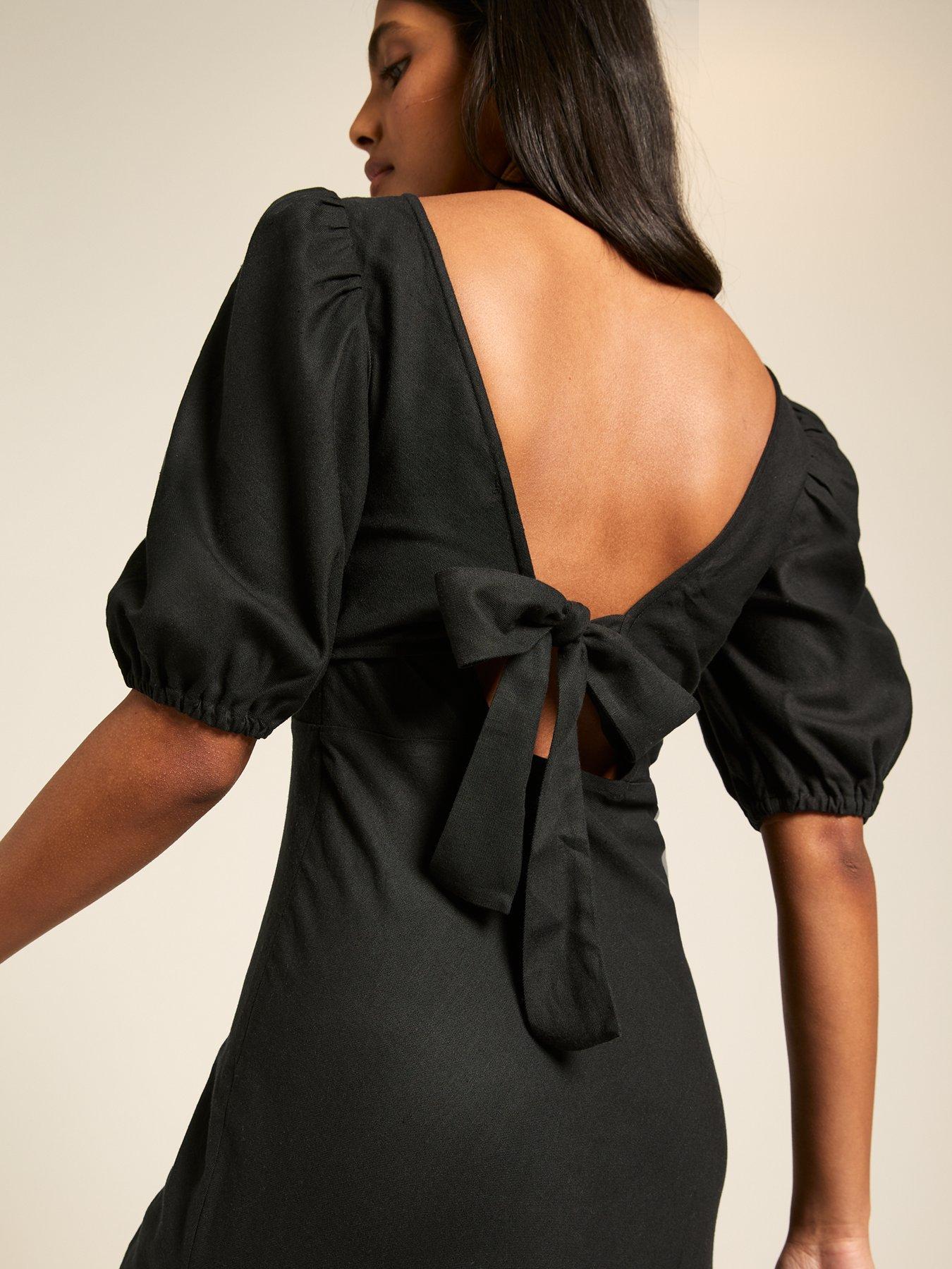 New Look Bow Tie Back Midi Dress - Black | Very Ireland