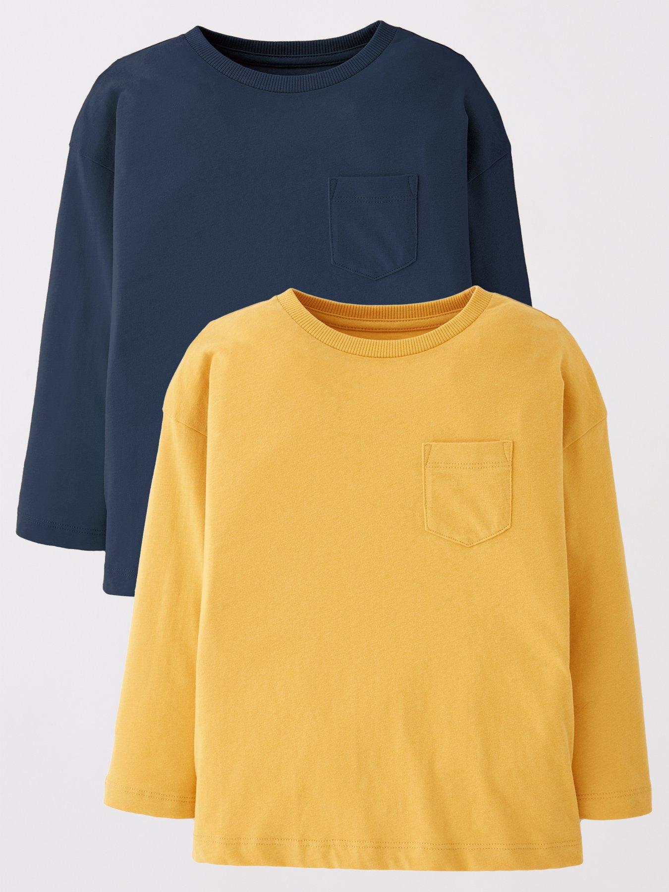 V by Very Boys Drop Shoulder 2 Pack Pocket Detail T-shirt - Multi