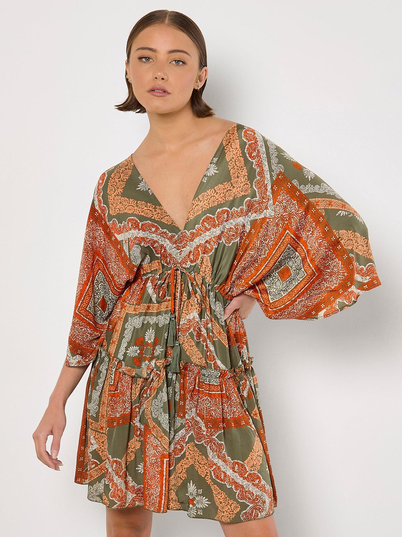 apricot-distressed-tassel-kaftan-dress-brownback