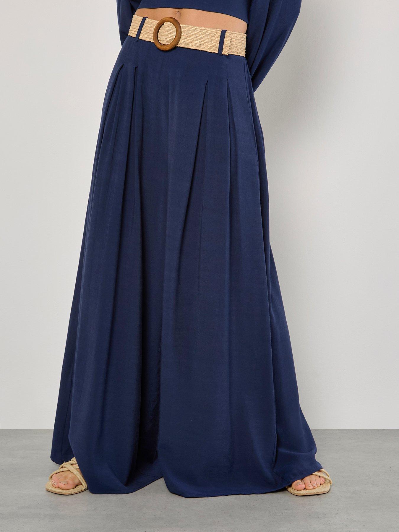 apricot-apricot-pleated-belted-palazzo-trouserback