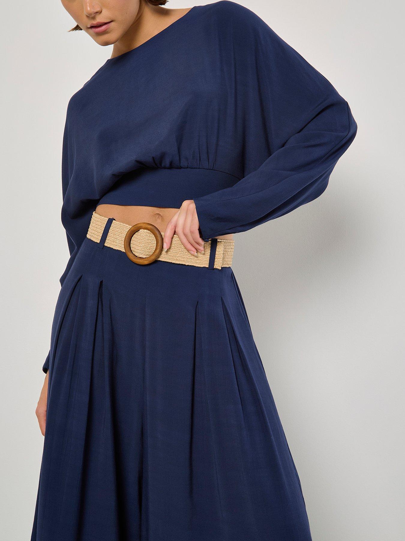 apricot-apricot-pleated-belted-palazzo-trouseroutfit