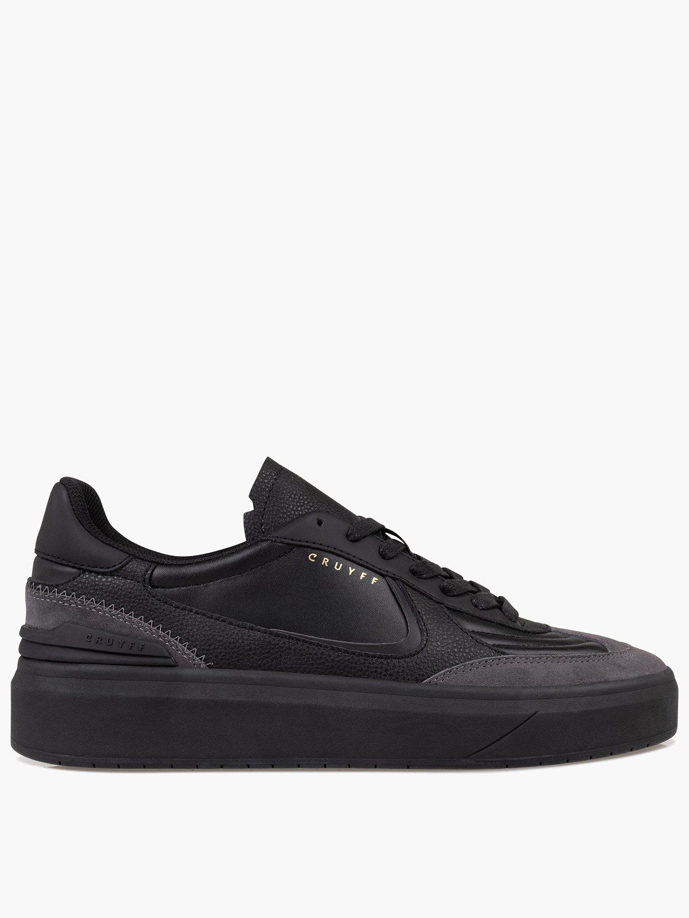 CRUYFF Aztec Soft Leather And Suede Trainers- Black