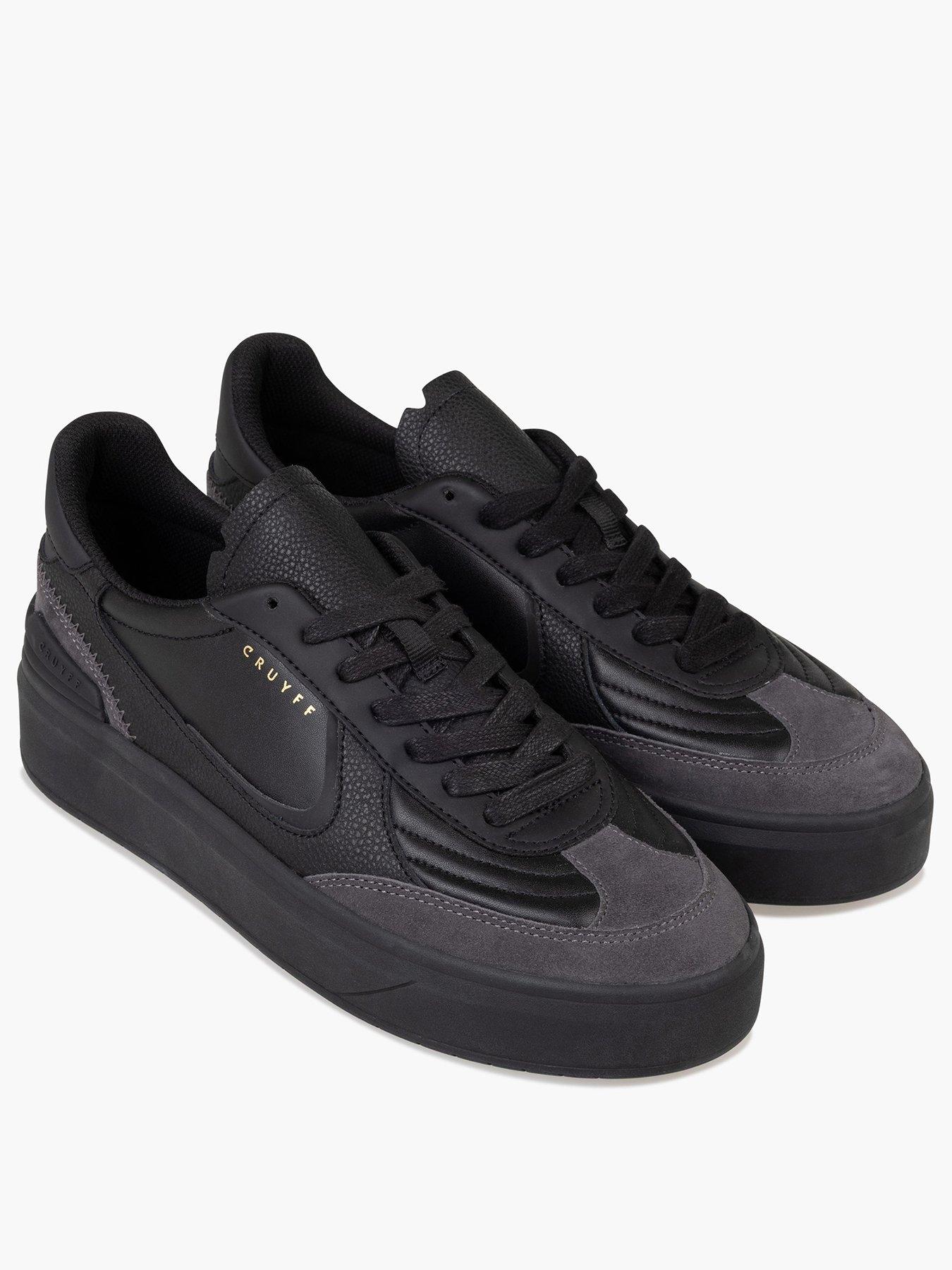 cruyff-aztec-soft-leather-and-suede-trainers--blackstillFront