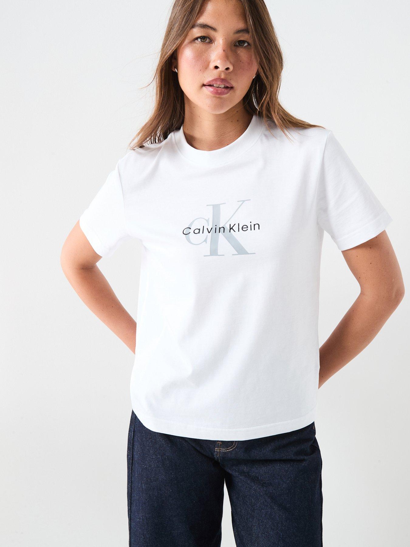 Calvin Klein Jeans Monologo Check T-Shirt - Brilliant White