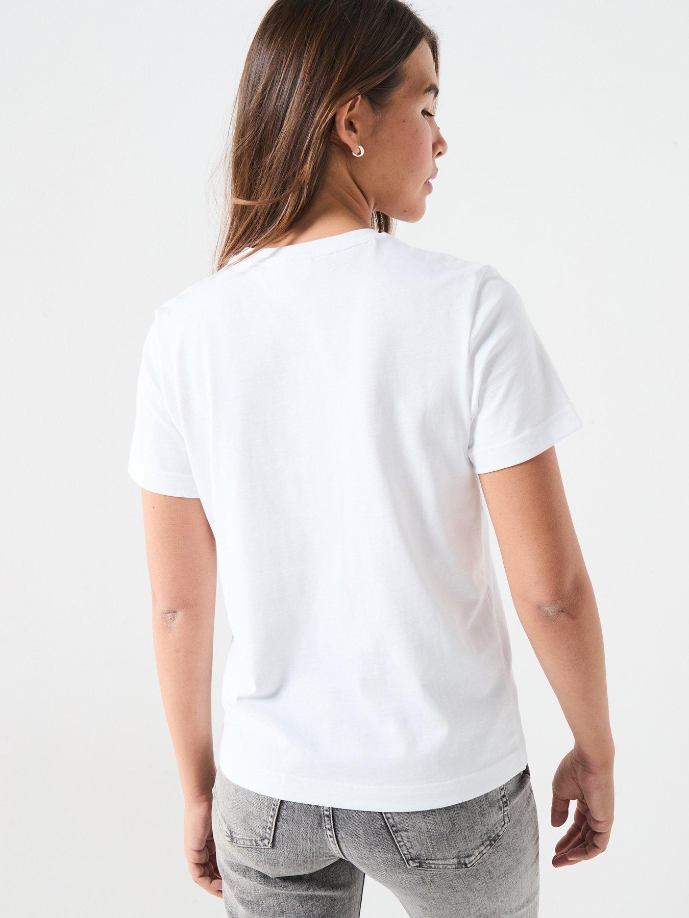 Image 2 of 4 of Calvin Klein Jeans Womens Archive Crew Neck Logo T-Shirt - White