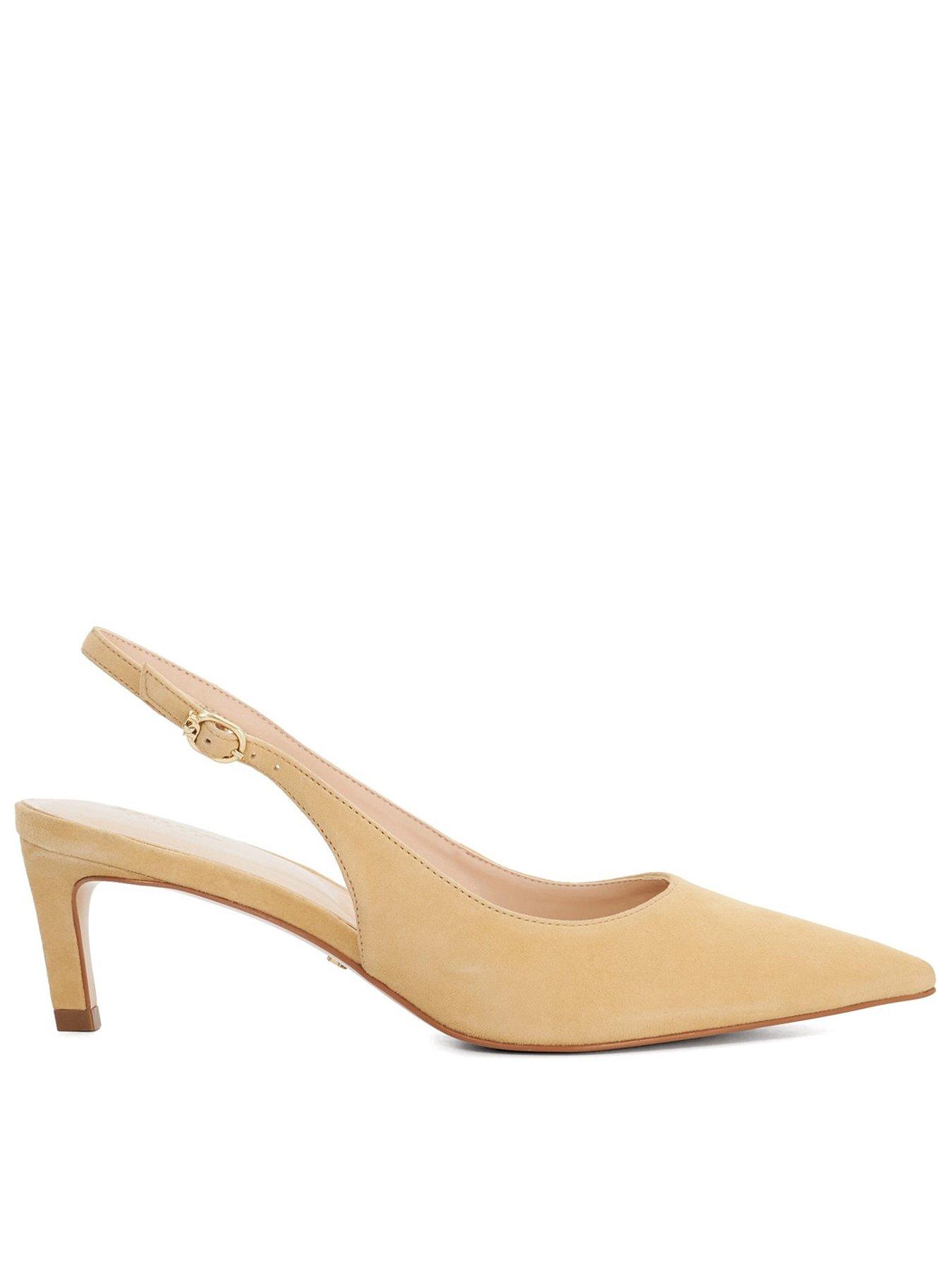 Dune London Celinna Suede Sling Back Heel - Sand