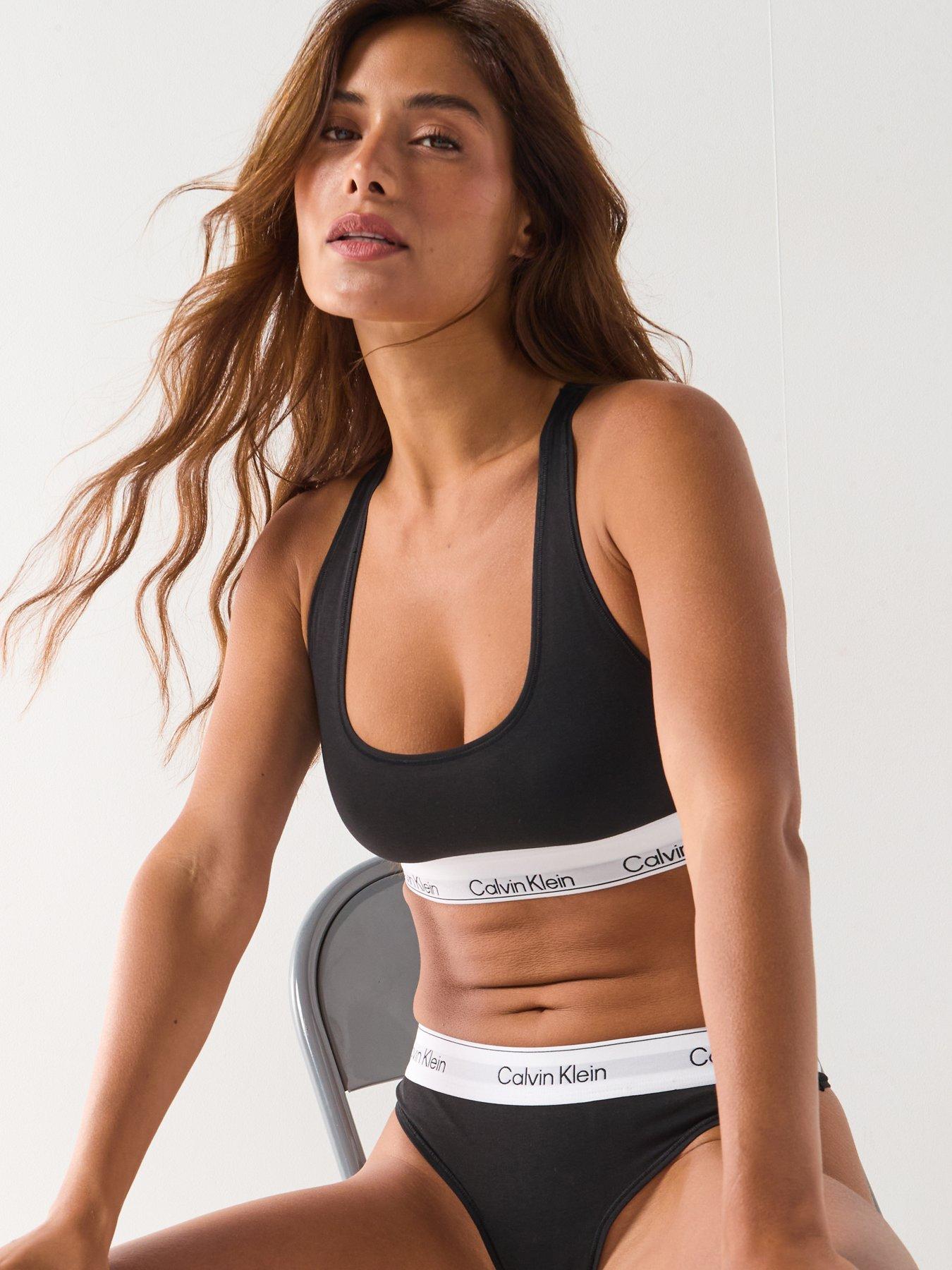 Image 5 of 6 of Calvin Klein Womens CK underwear Co ord - Black Non-wired Stretch Unlined Bralette - Black