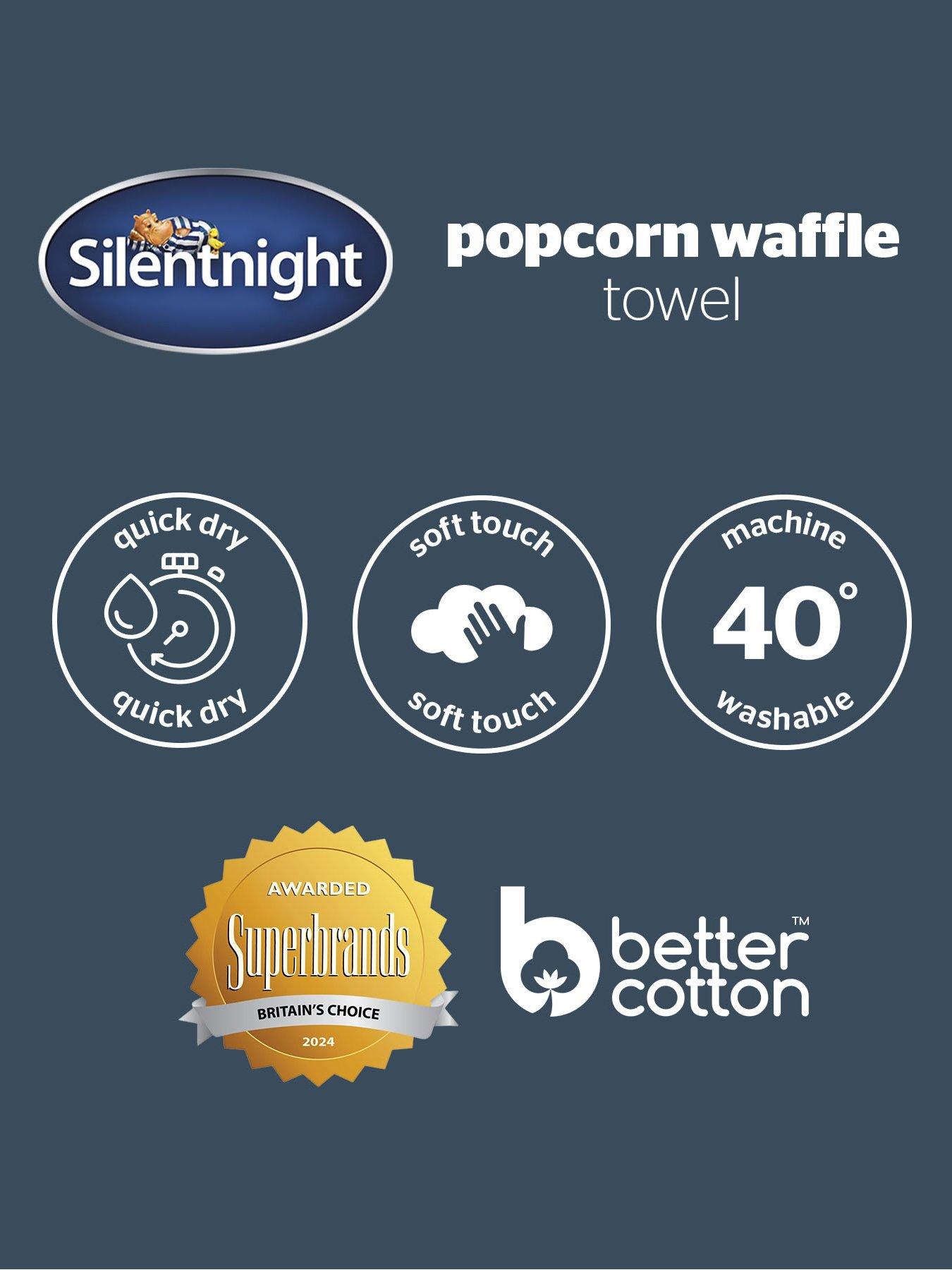Image 7 of 7 of Silentnight Popcorn Waffle Hand Towel - 2 Pack