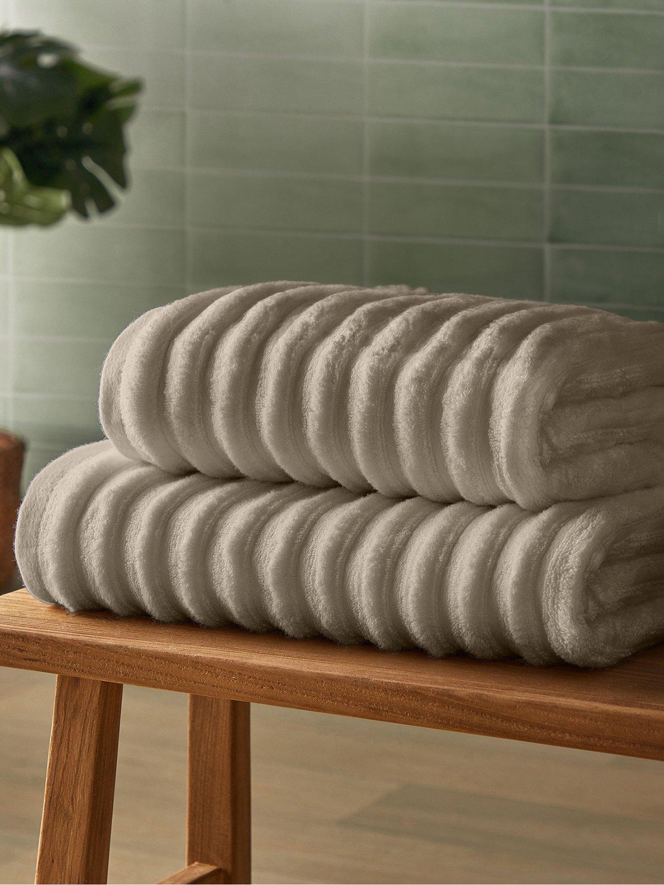 undefined Ribbed Cotton Bath Sheet - 2 Pack