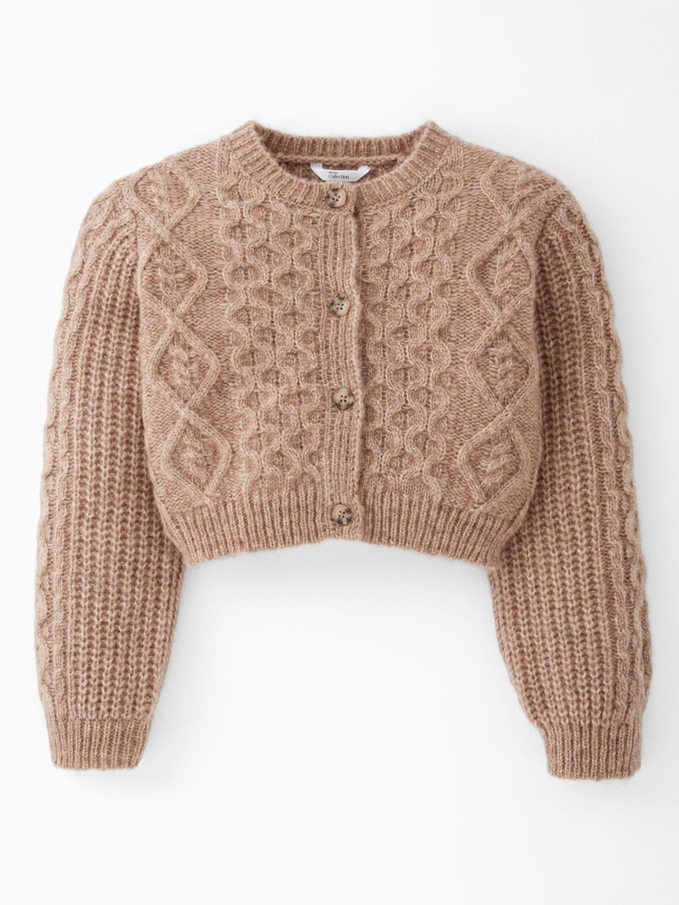 The Very Collection Girls Cable Cardigan - Cream