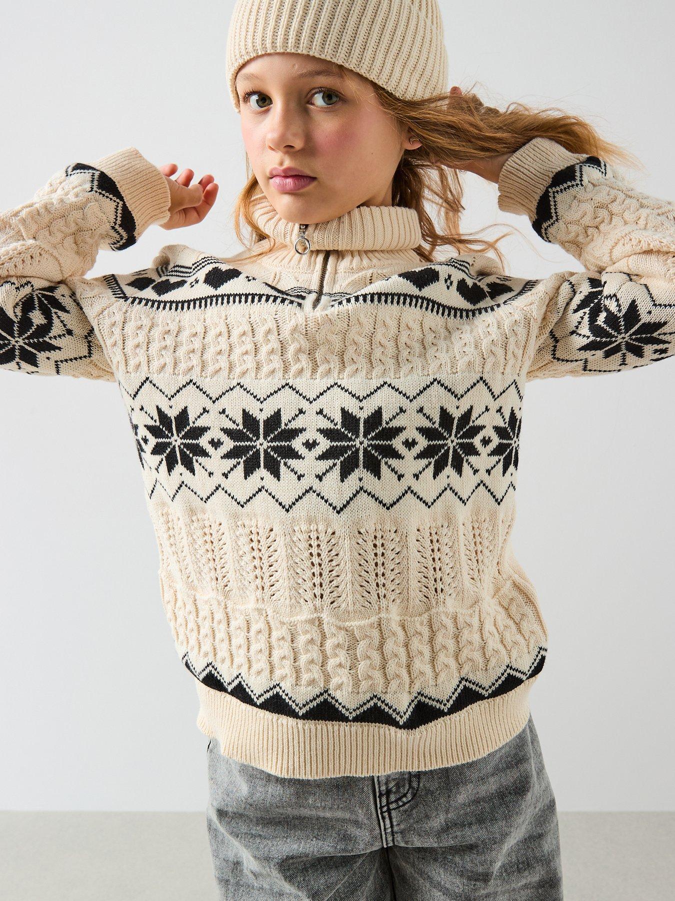 the-very-collection-girls-fair-isle-regular-jumpers-black