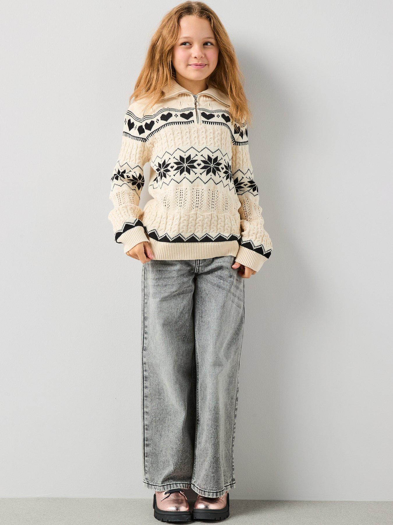 the-very-collection-girls-fair-isle-regular-jumpers-blackback