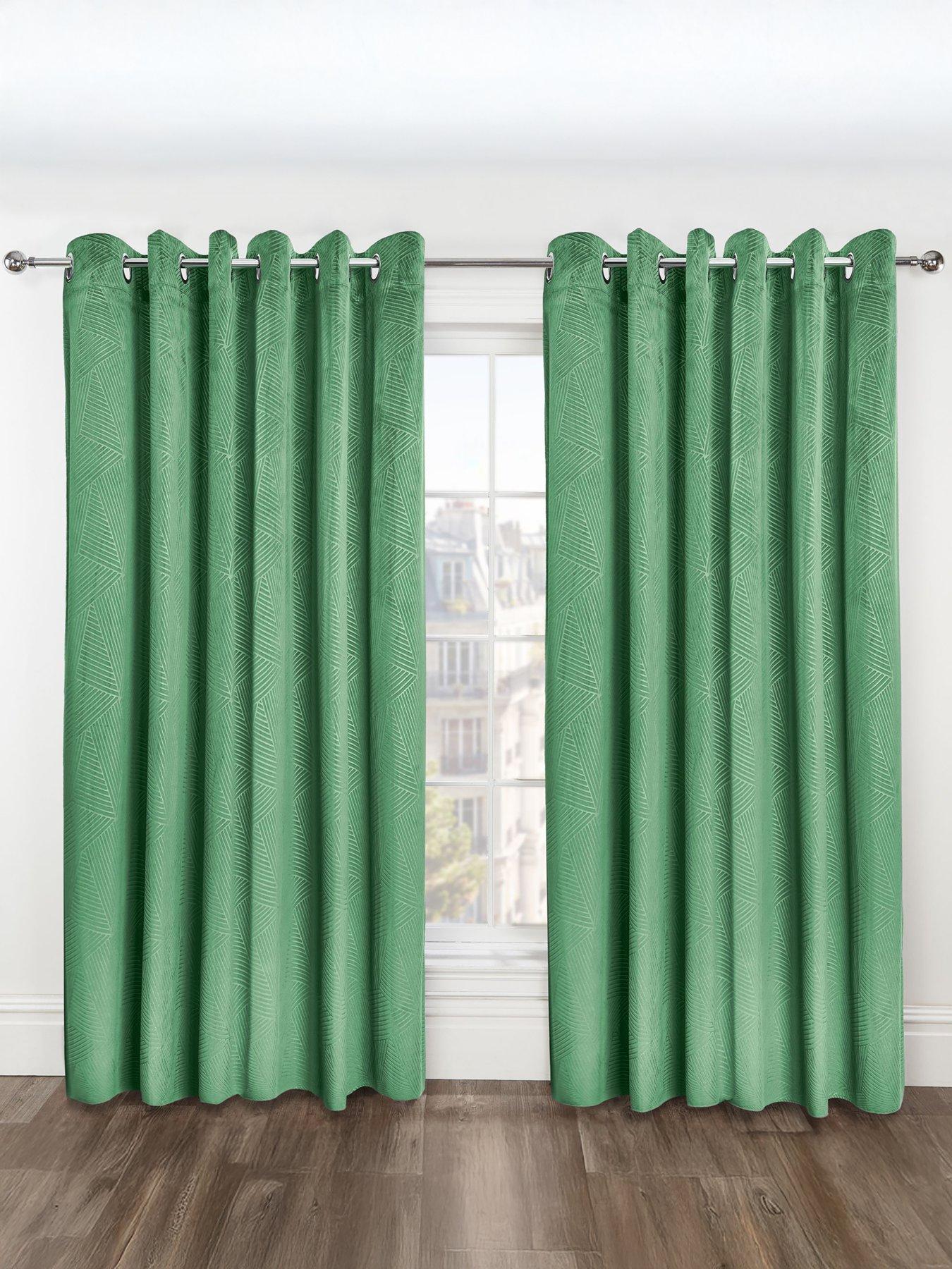 undefined Geo Velvet Thermal Eyelet Curtains 46X72