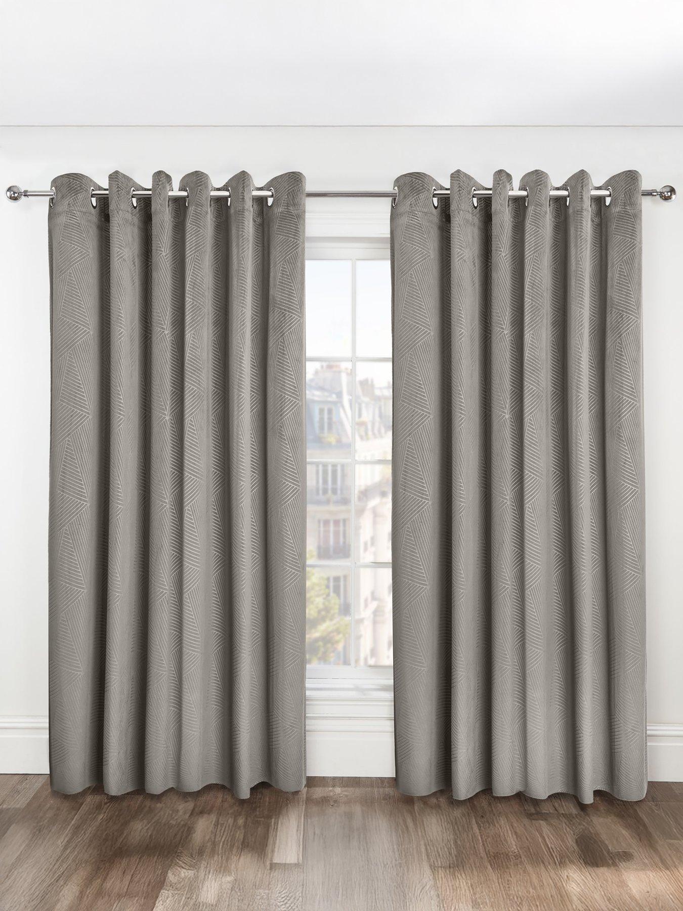 undefined Geo Velvet Thermal Eyelet Curtains 46X72