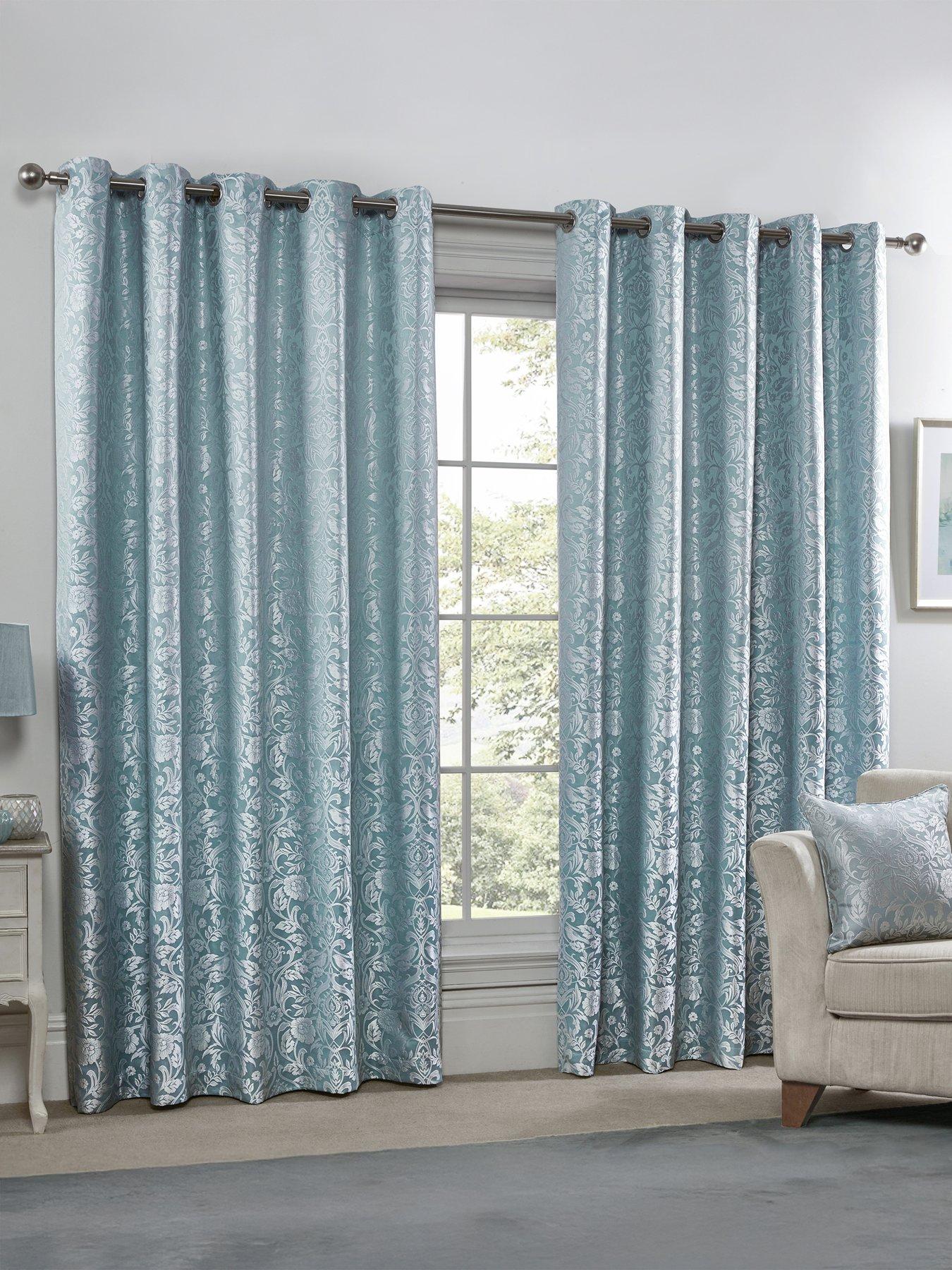 Very Home Floral Lined Eyelet Curtains