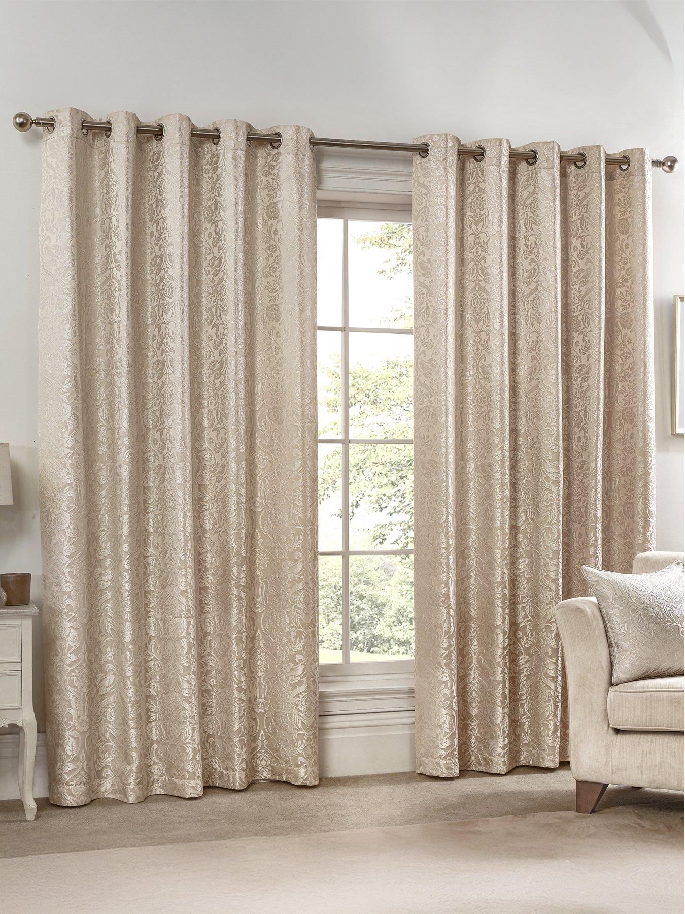 undefined Floral Lined Eyelet Curtains