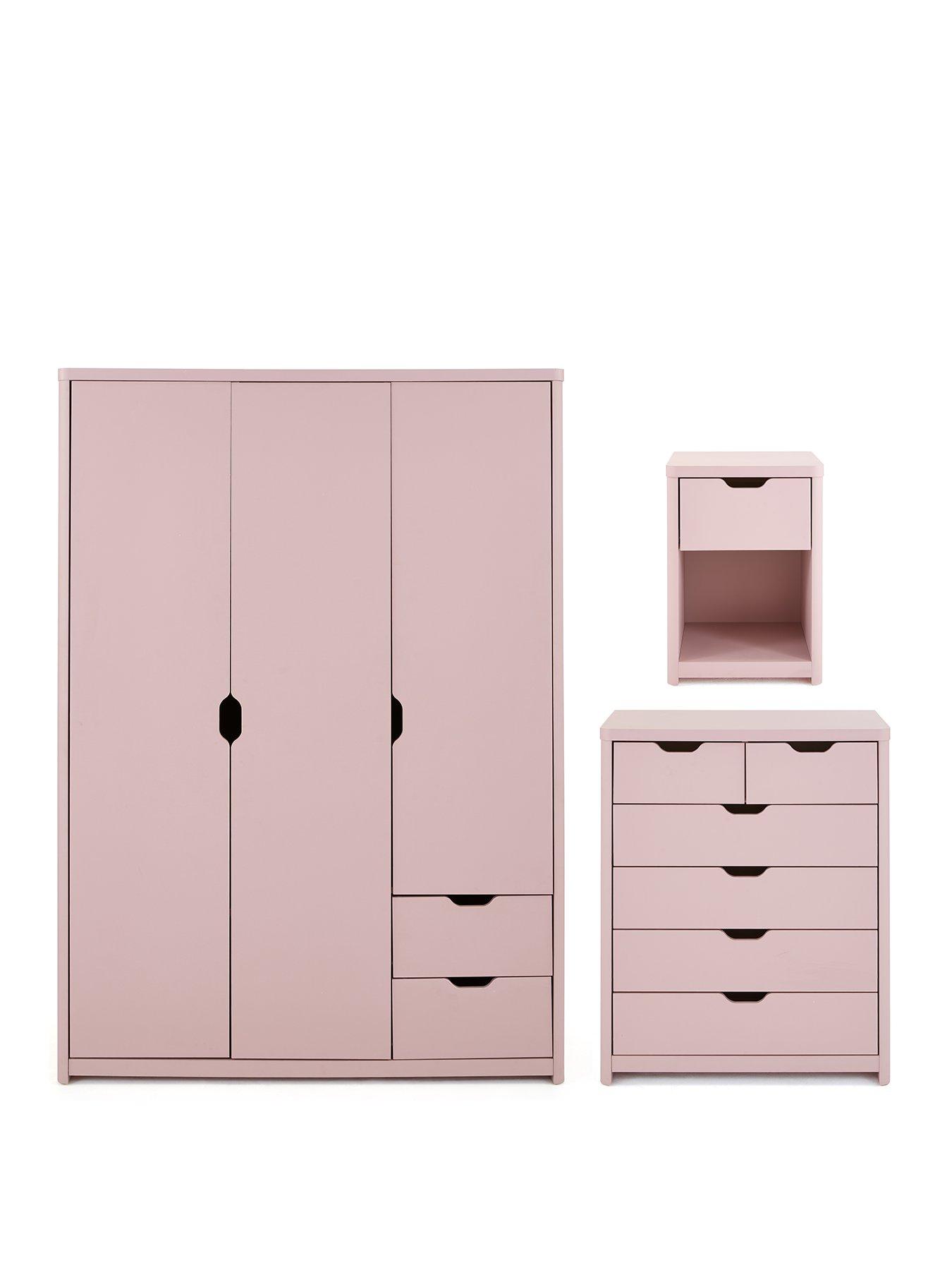 very-home-aspen-3-piece-package-3-door-2-drawer-wardrobe-4-2-chest-and-bedside-table-pinkstillFront