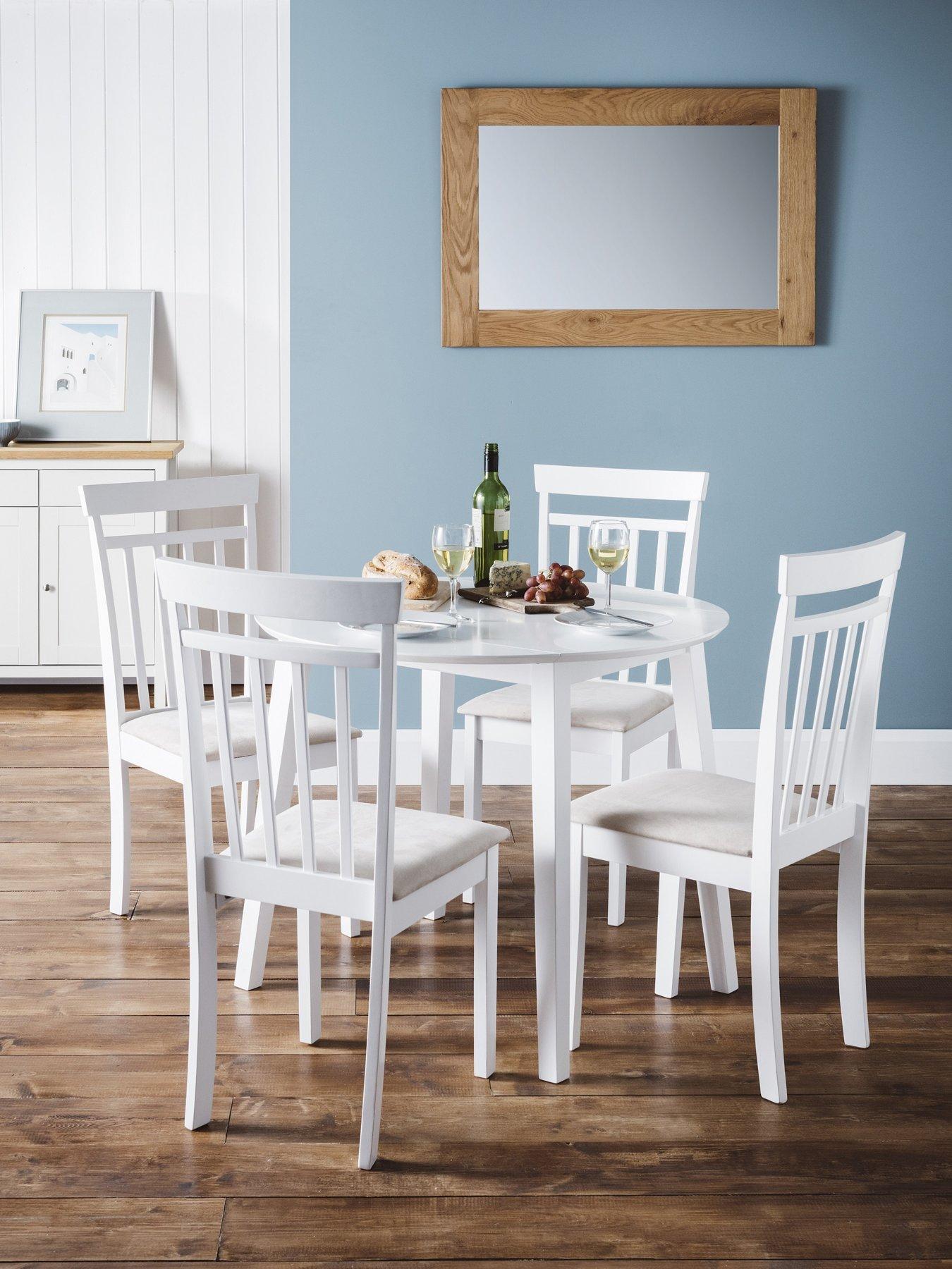 Image of Julian Bowen Coast Dropleaf Table & 4 Chairs - White