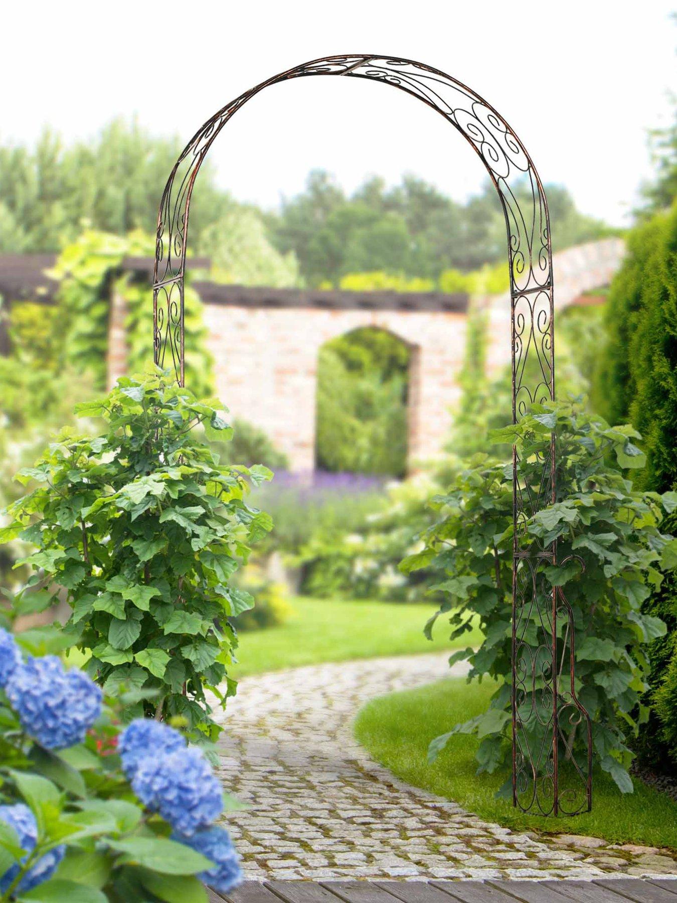 Image of OutSunny Outsunny Metal Garden Arch Trellis,120 x 30 x 226cm