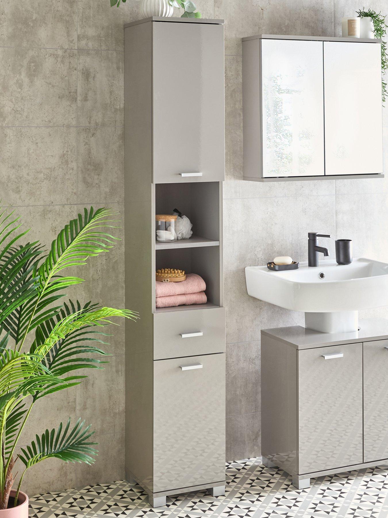 very-home-rowan-gloss-2-door-1-drawer-tall-bathroom-cabinetnbsp-nbspgrey--fscreg-certified