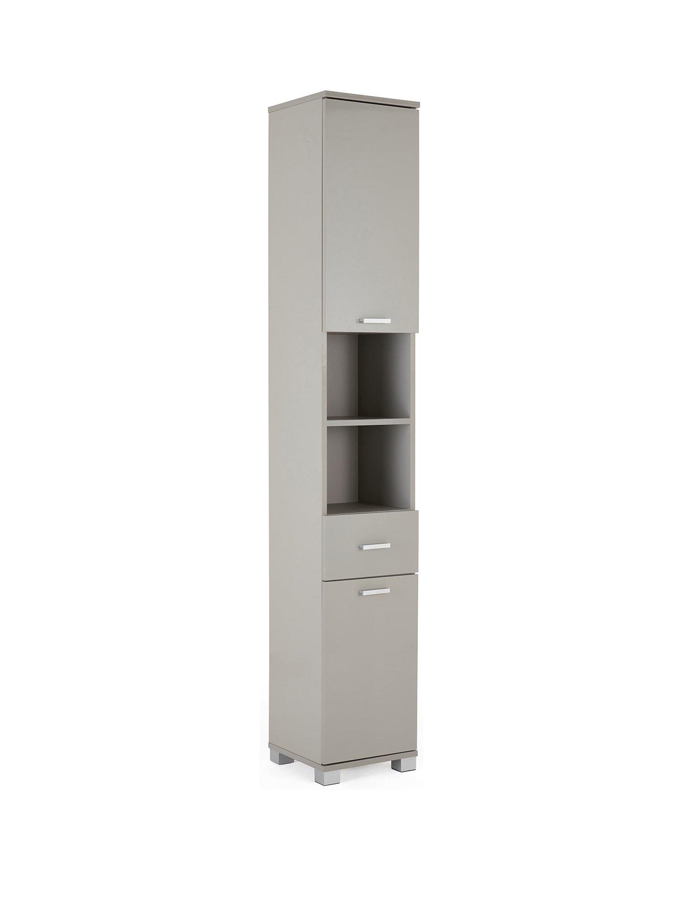 very-home-rowan-gloss-2-door-1-drawer-tall-bathroom-cabinetnbsp-nbspgrey--fscreg-certifiedback