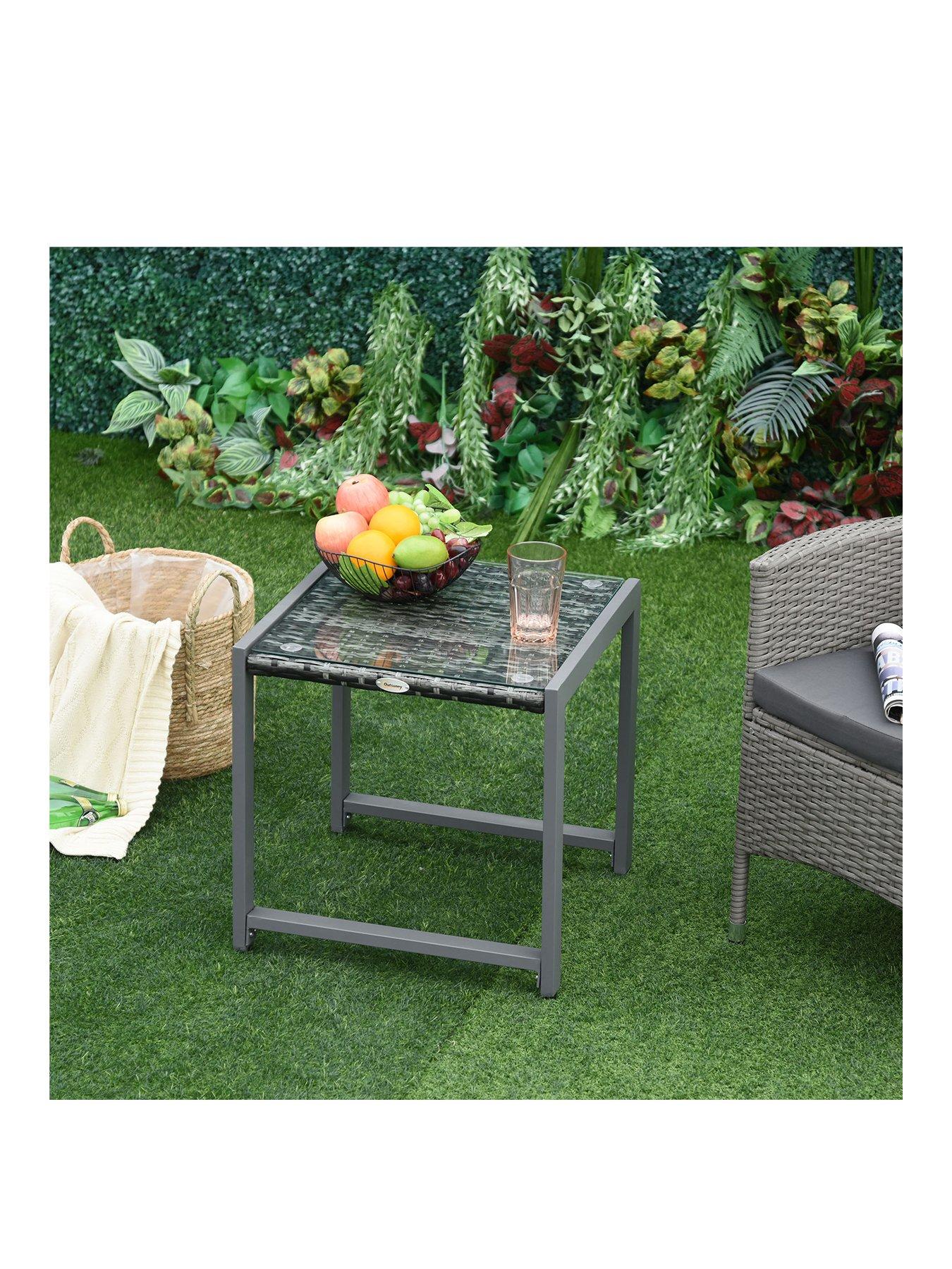 Image 2 of 7 of OutSunny Outsunny Rattan End Table Side