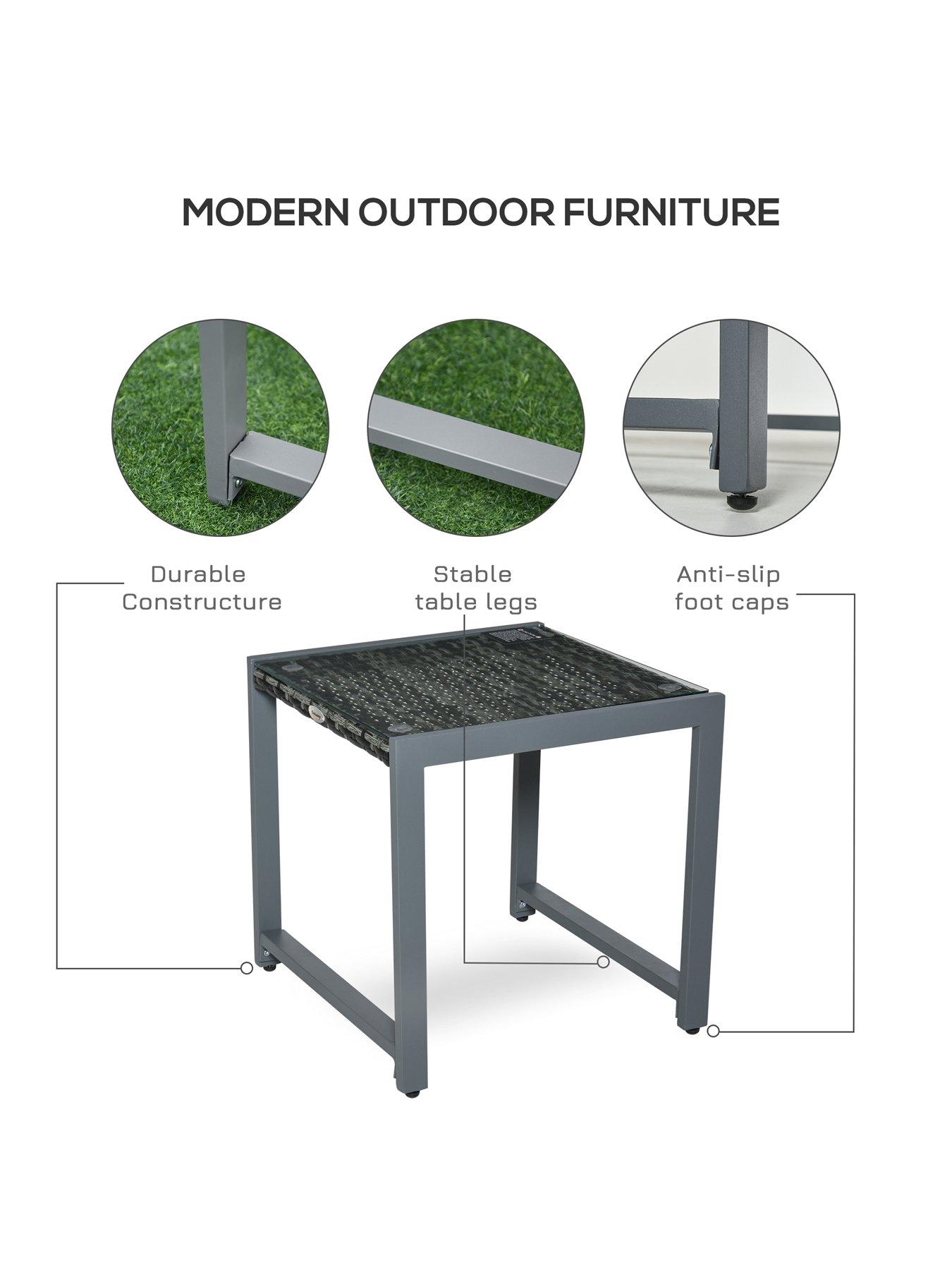 Image 5 of 7 of OutSunny Outsunny Rattan End Table Side