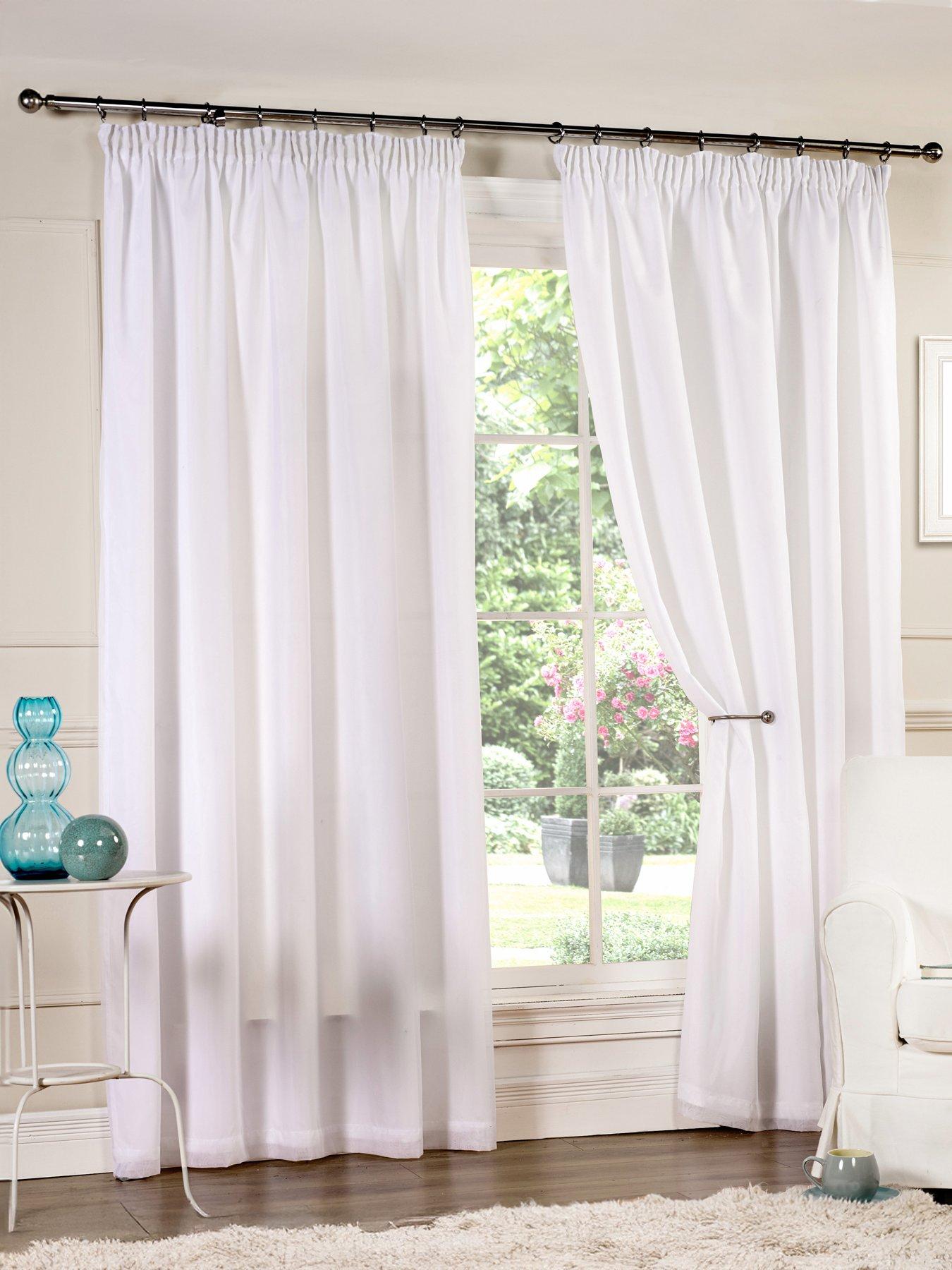 Very Home Lined Voile Pencil Pleat Curtains