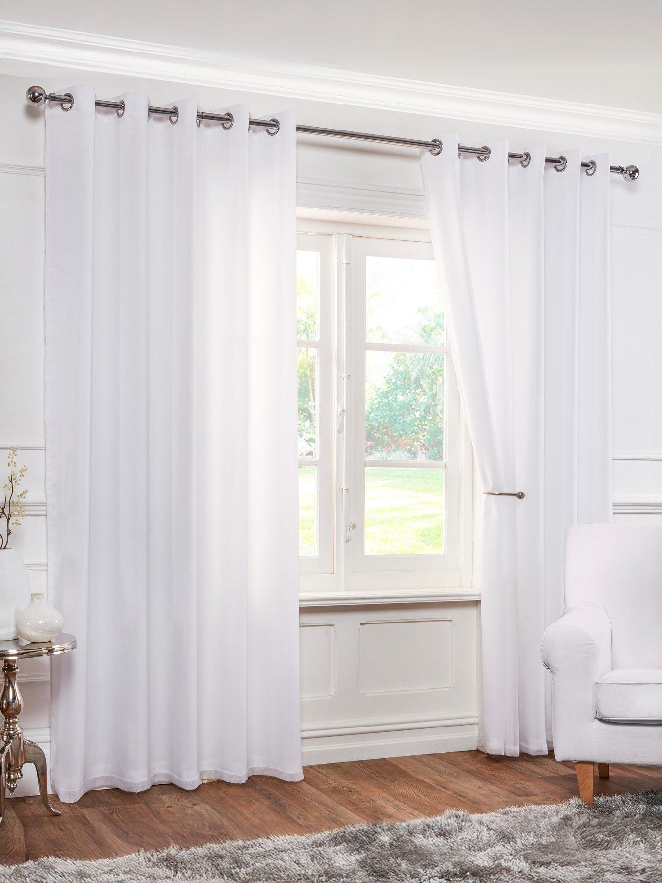 undefined Lined Voile Eyelet Curtains