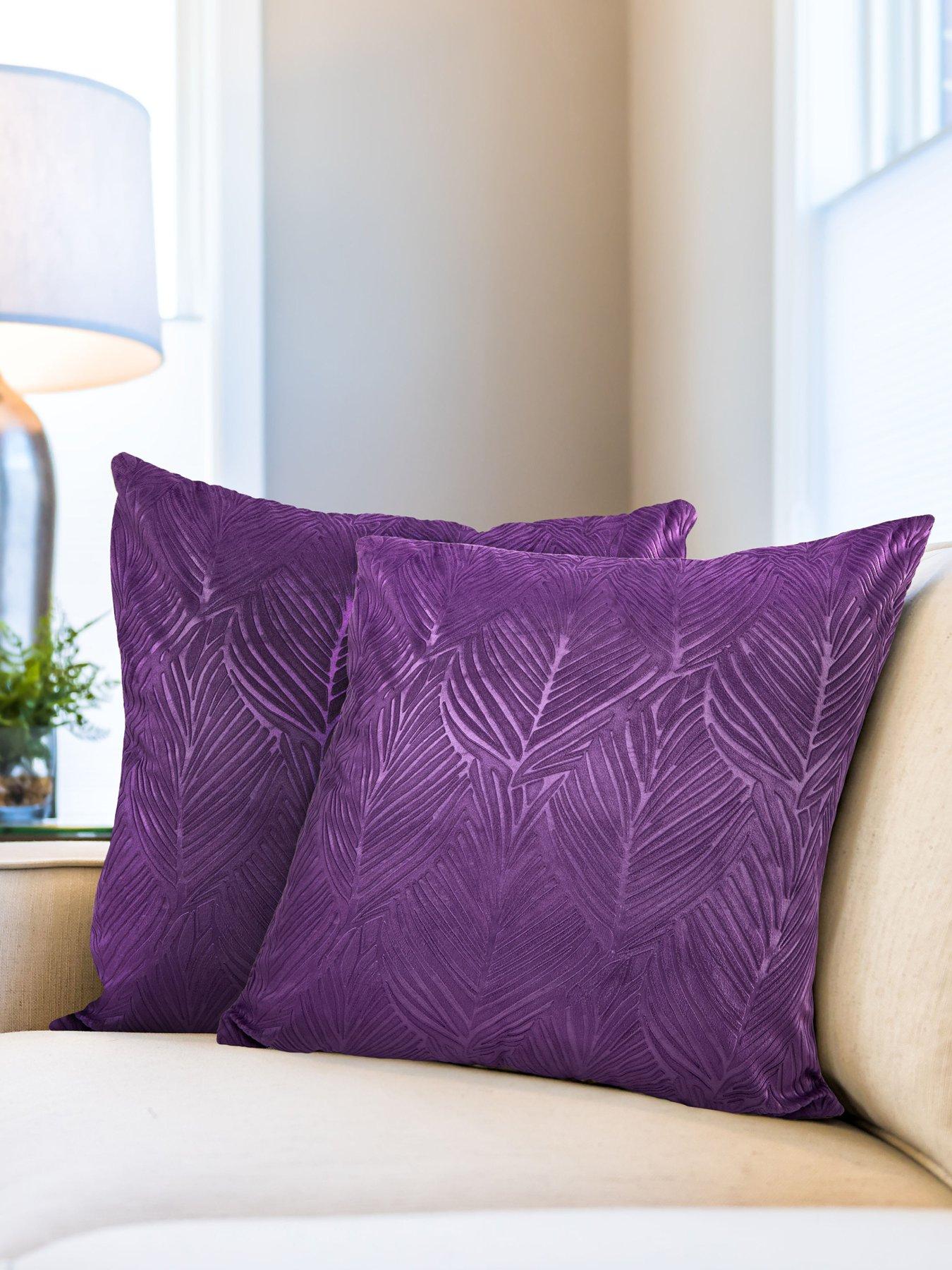 Image 1 of 2 of Leaf Embossed Velvet Filled Cushion 43x43cm