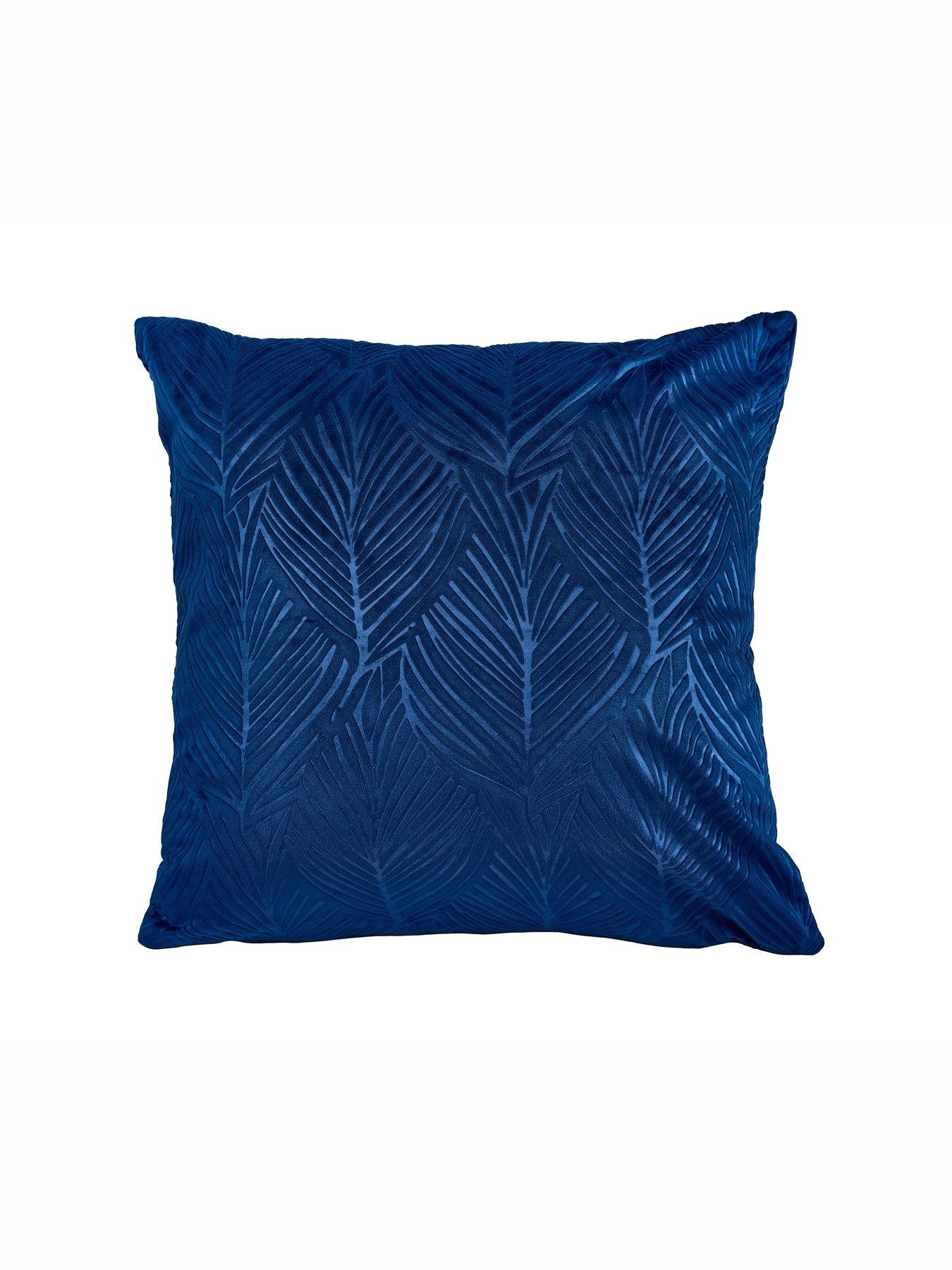 Leaf Embossed Velvet Filled Cushion 43x43cm