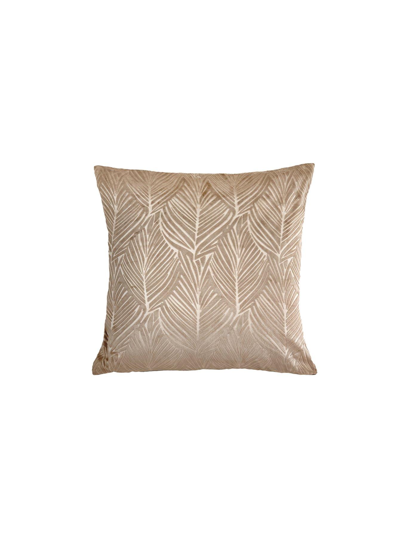 The Very Collection Leaf Embossed Velvet Filled Cushion 43x43cm