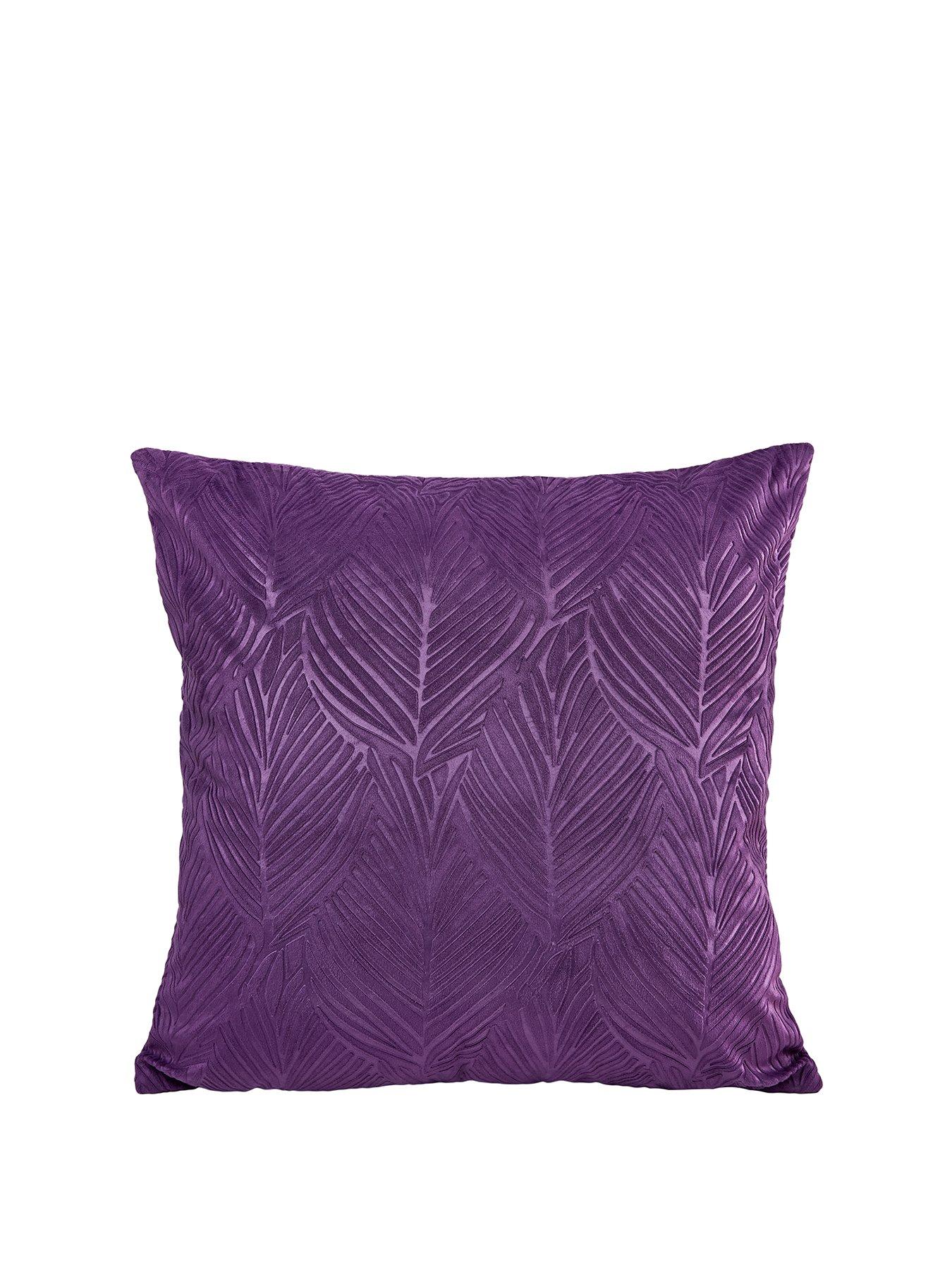Image 2 of 2 of The Very Collection Leaf Embossed Velvet Filled Cushion Pair 43x43cm