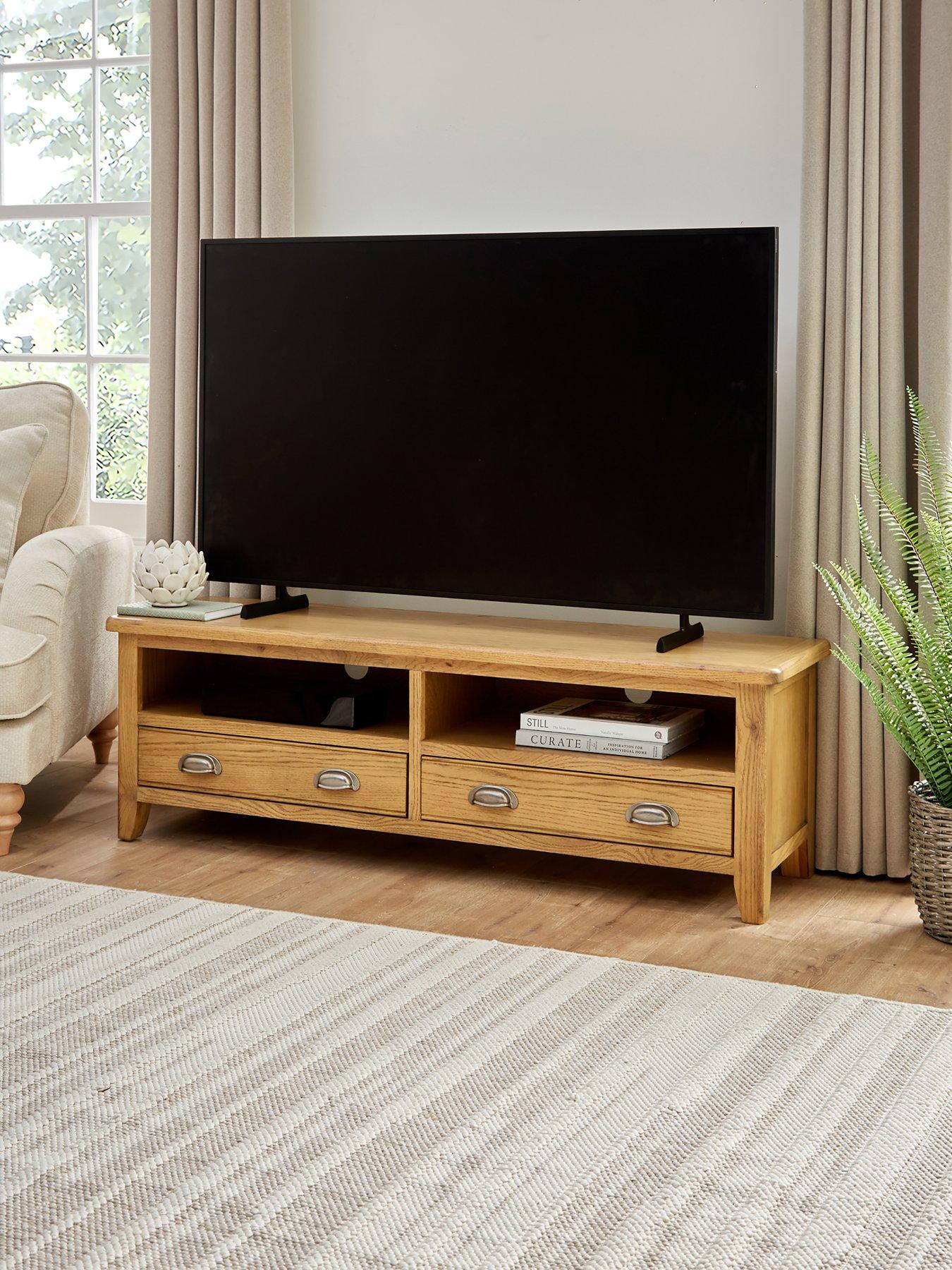 Very Home Woodland Large TV Unit - Oak - fits up to 55 inch TV