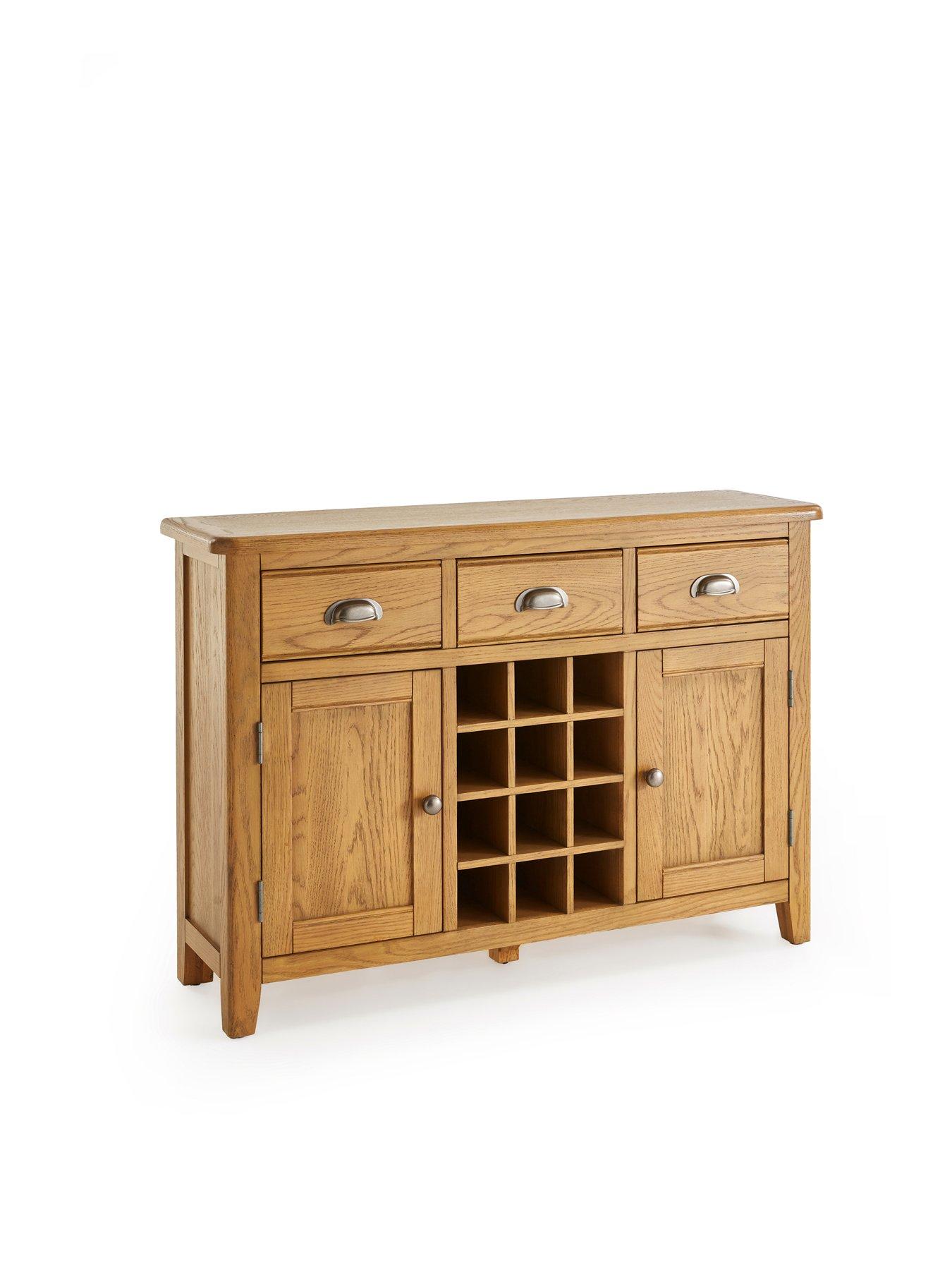 Image 3 of 7 of The Very Collection Woodland Ready Assembled&nbsp;Large Sideboard with Wine Rack - Oak