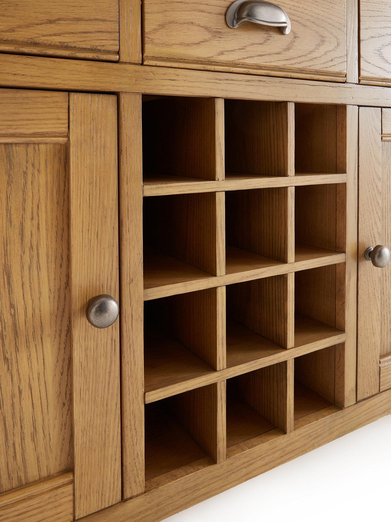 Image 7 of 7 of The Very Collection Woodland Ready Assembled&nbsp;Large Sideboard with Wine Rack - Oak