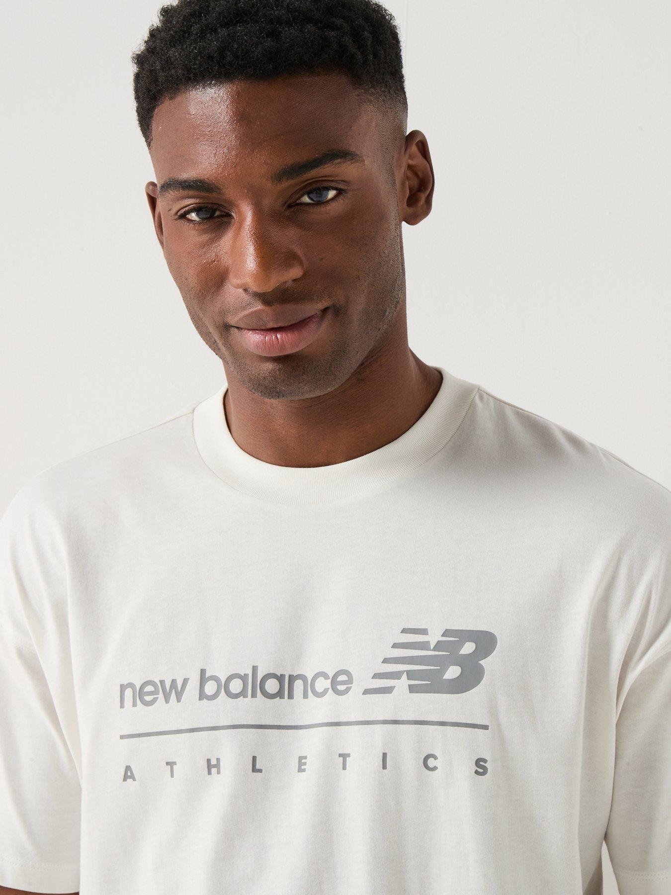 Image 4 of 6 of New Balance Mens Linear Graphic Tshirt - Grey