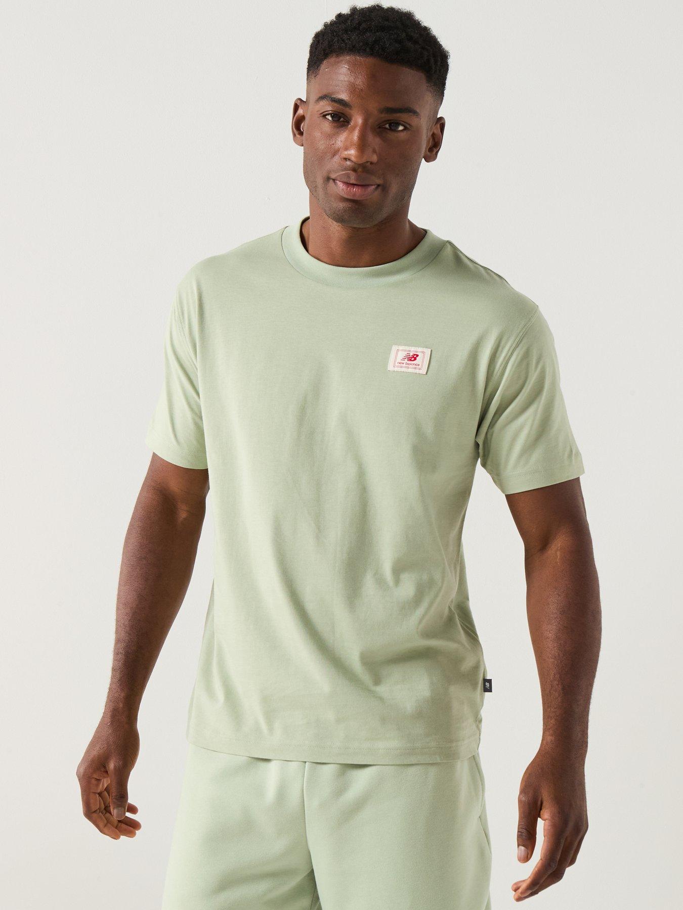 Image 2 of 6 of New Balance Mens Woven Label T-Shirt - Green